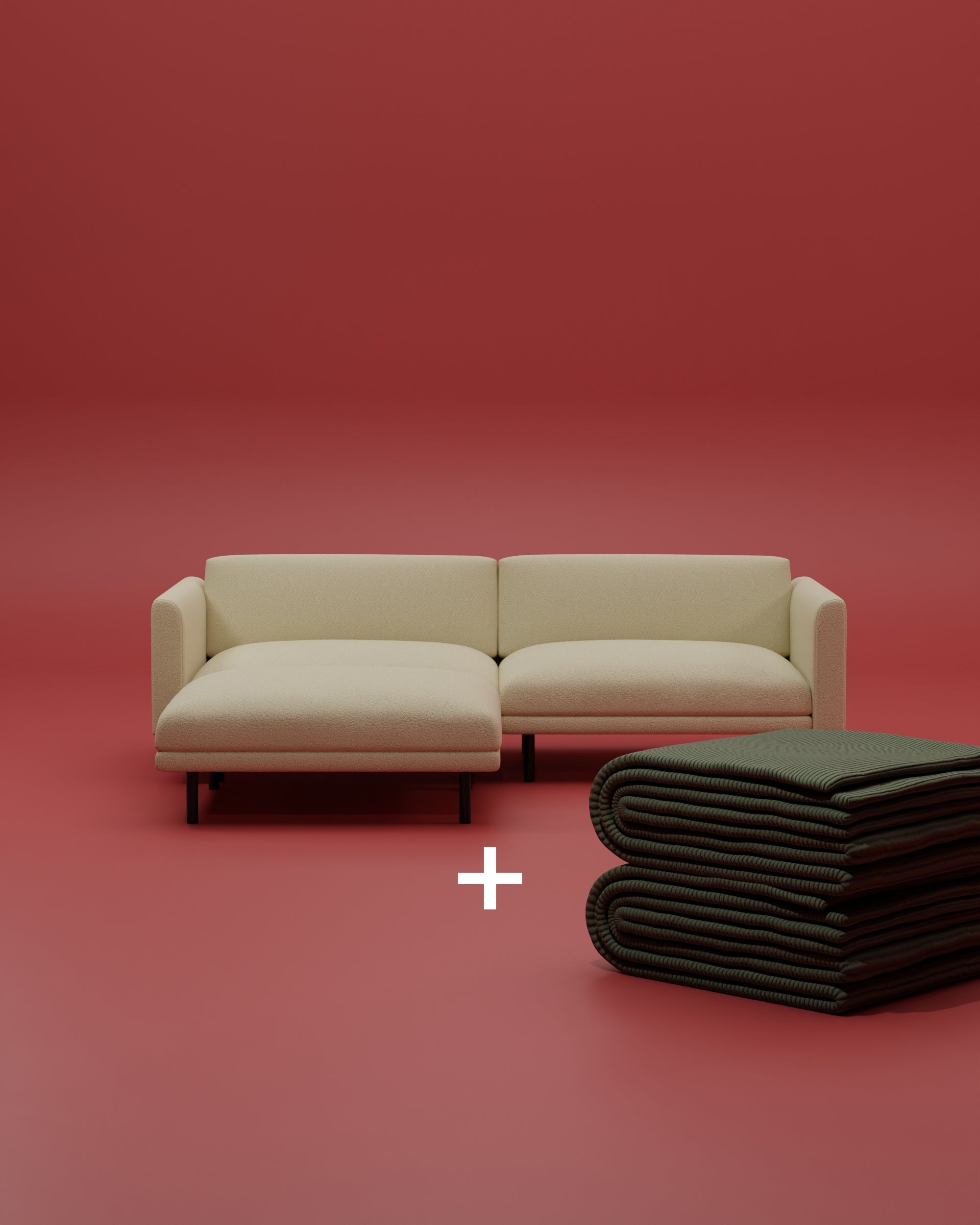 Aera 2.5-seater modular sofa with stool and sleep function 2 in 1 set