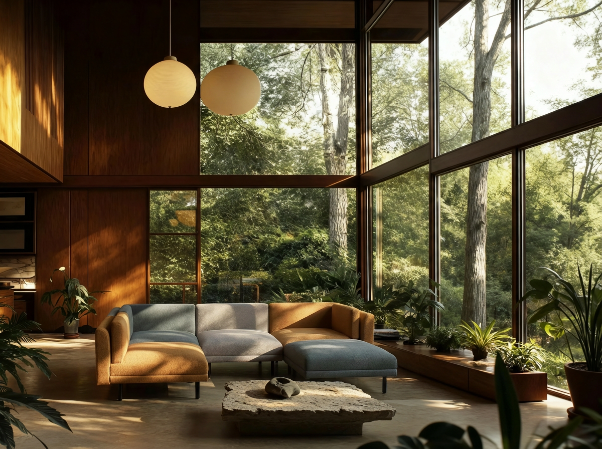 Modulares Sofa Aera 3-Sitzer mit Hocker und mit Schlaffunktion