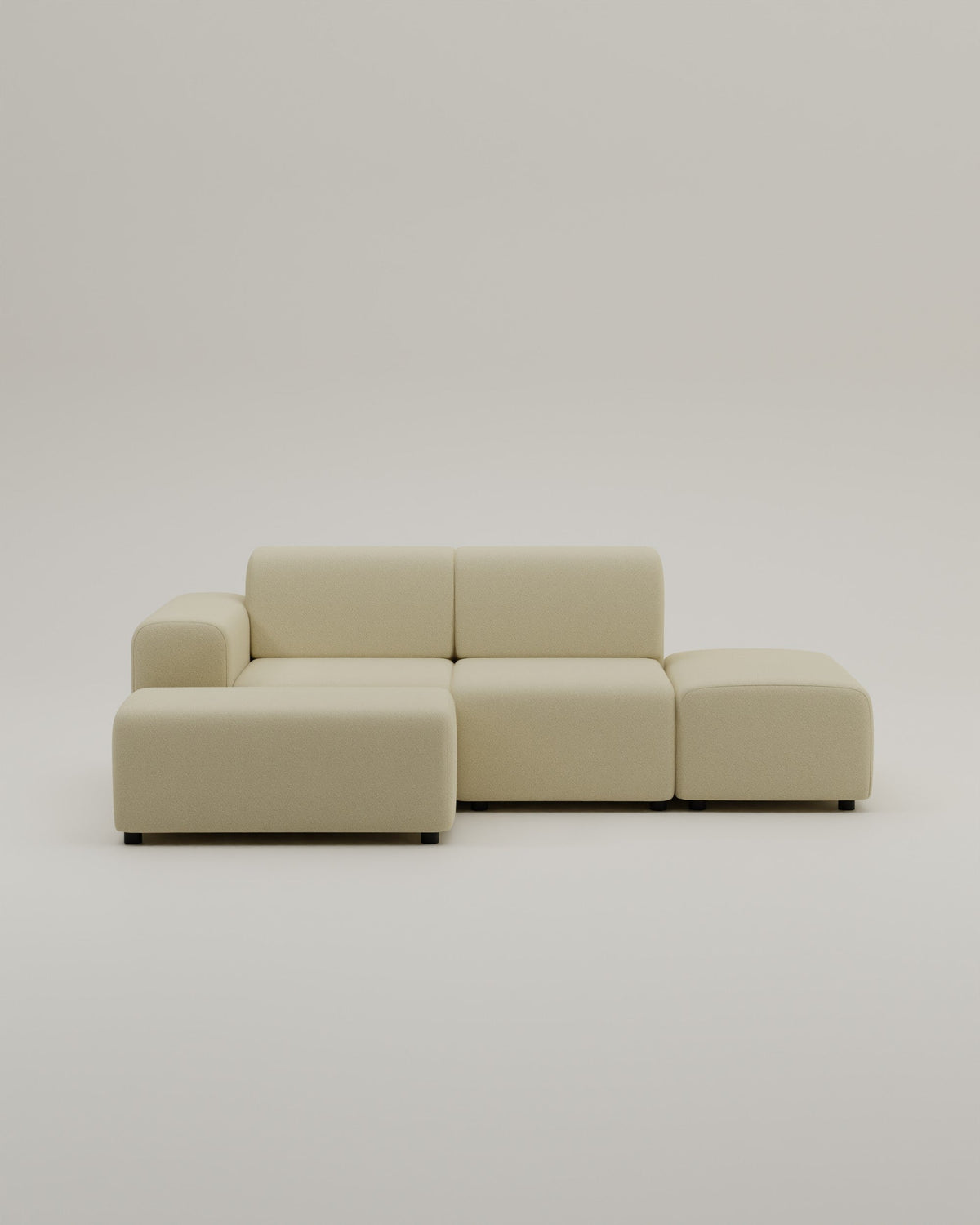 Canapé d'angle modulaire Nina 4 places mini avec fonction sommeil
