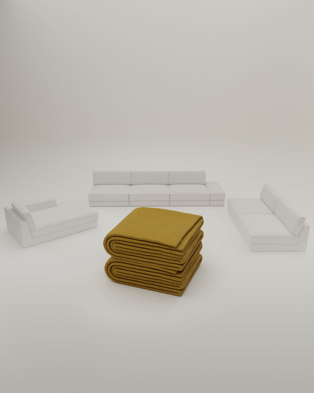 Rivestimento in tessuto - Divano modulare Terra U-Form / Zona giorno con funzione letto
