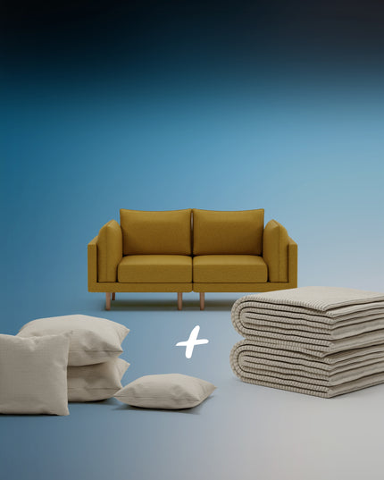 Canapé modulable Donna 2 places avec fonction sommeil 3 en 1 Ensemble