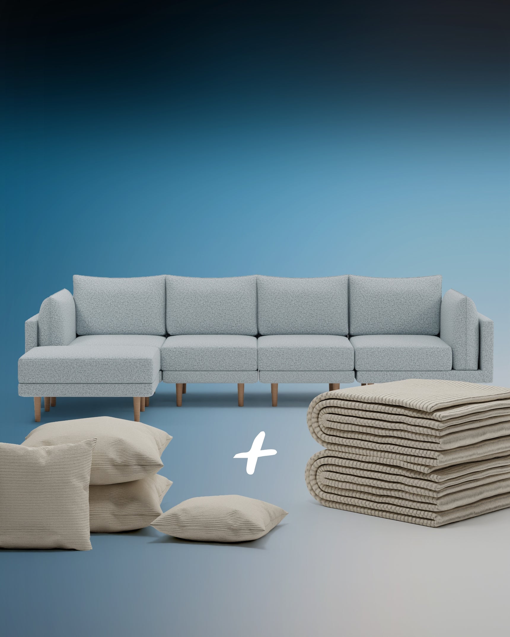 Modulares Sofa Donna Ecksofa XL mit Schlaffunktion 3 in 1 Set