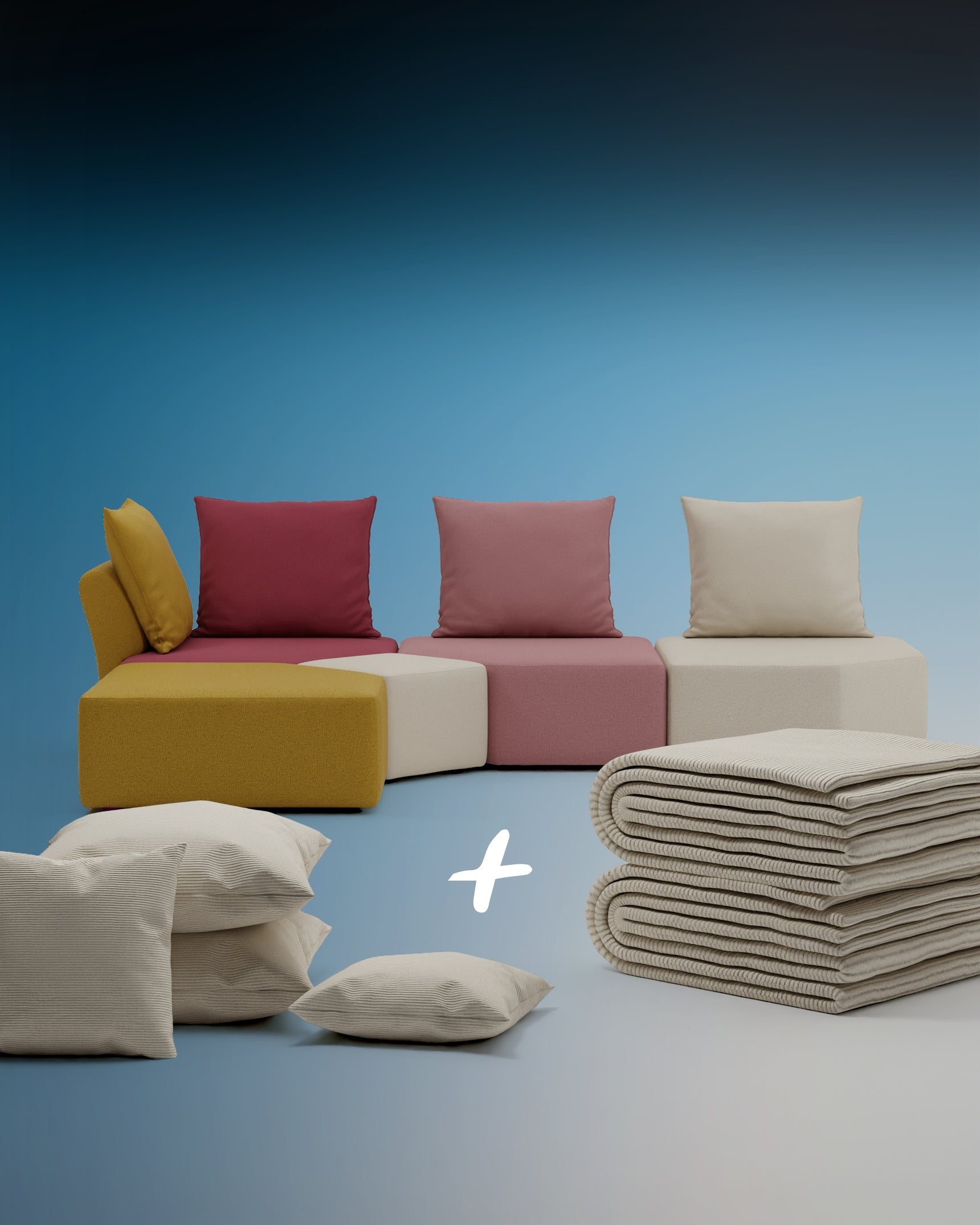 Special Edition Berry - Modular sofa Katrina 3 in 1 set