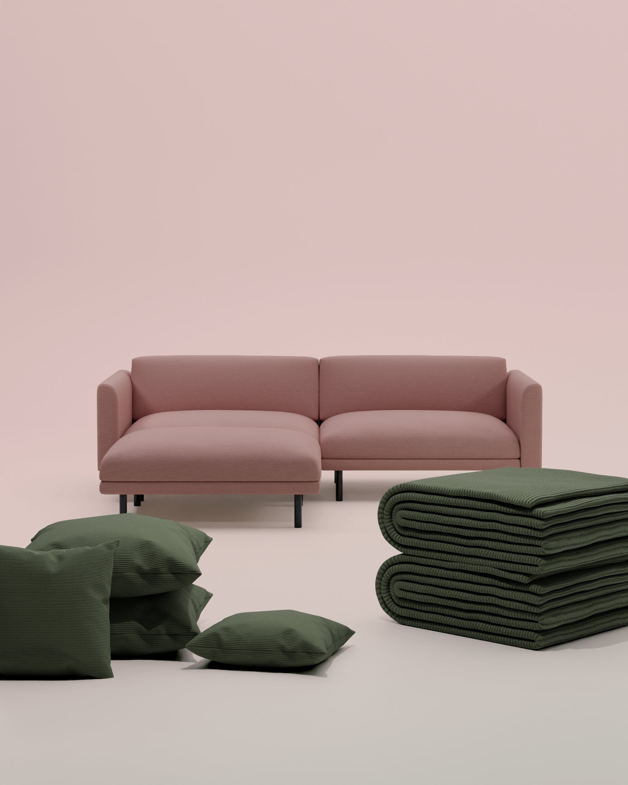 Ensemble 3 en 1 Canapé modulable Aera 2.5 places avec pouf et fonction sommeil