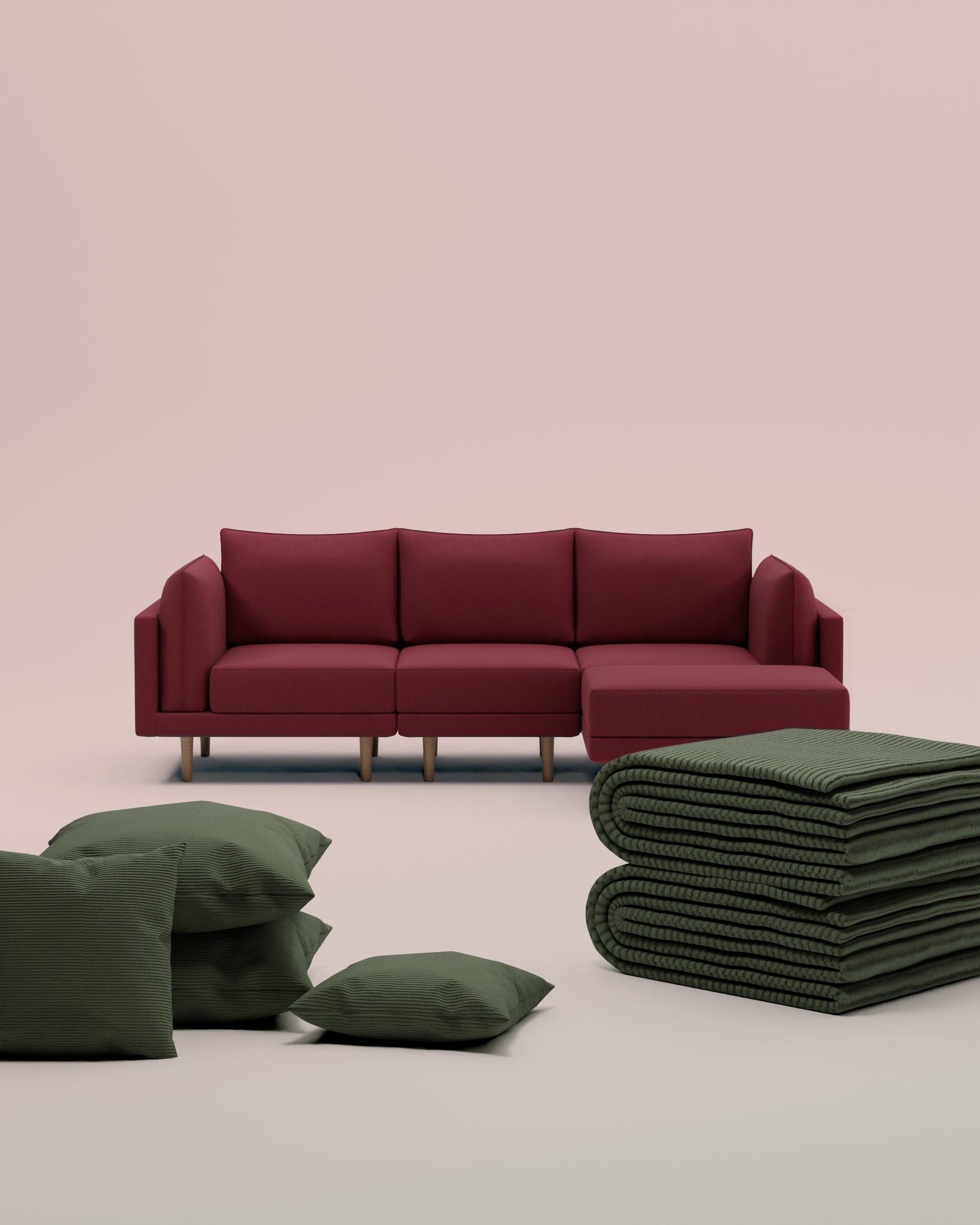 3 in 1 Set Modulares Sofa Donna 4-Sitzer mit Schlaffunktion