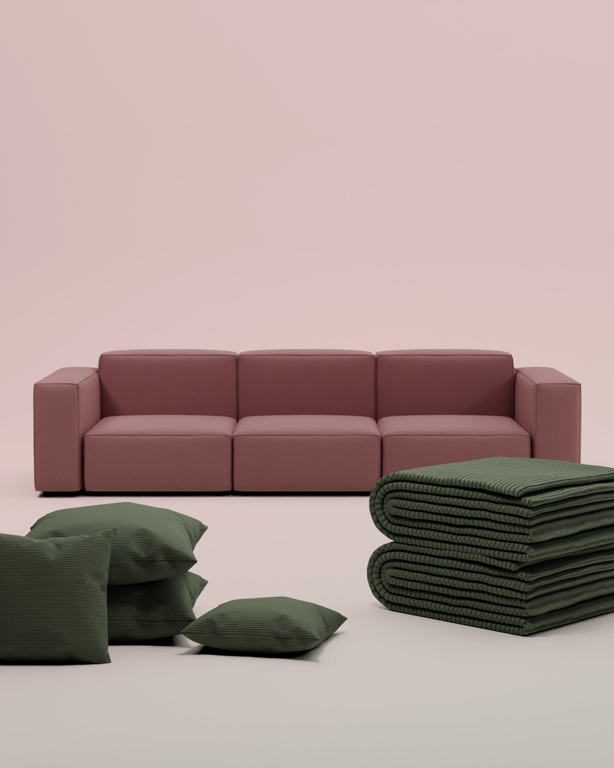 3 in 1 Set Modulares Sofa Harvey 4-Sitzer mit Schlaffunktion