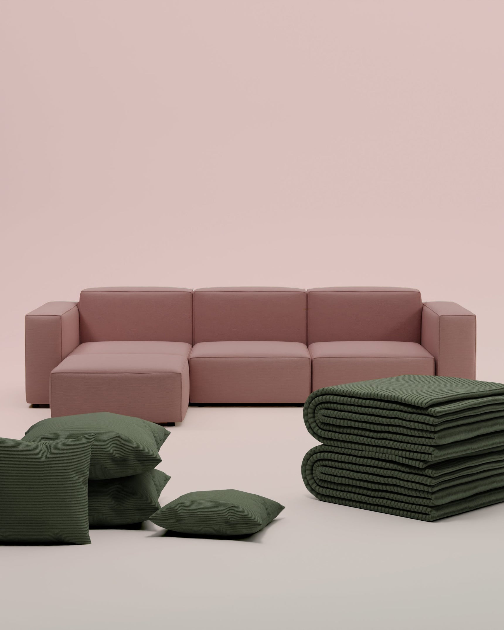 3 in 1 Set Modulares Sofa Harvey L 4-Sitzer mit Schlaffunktion