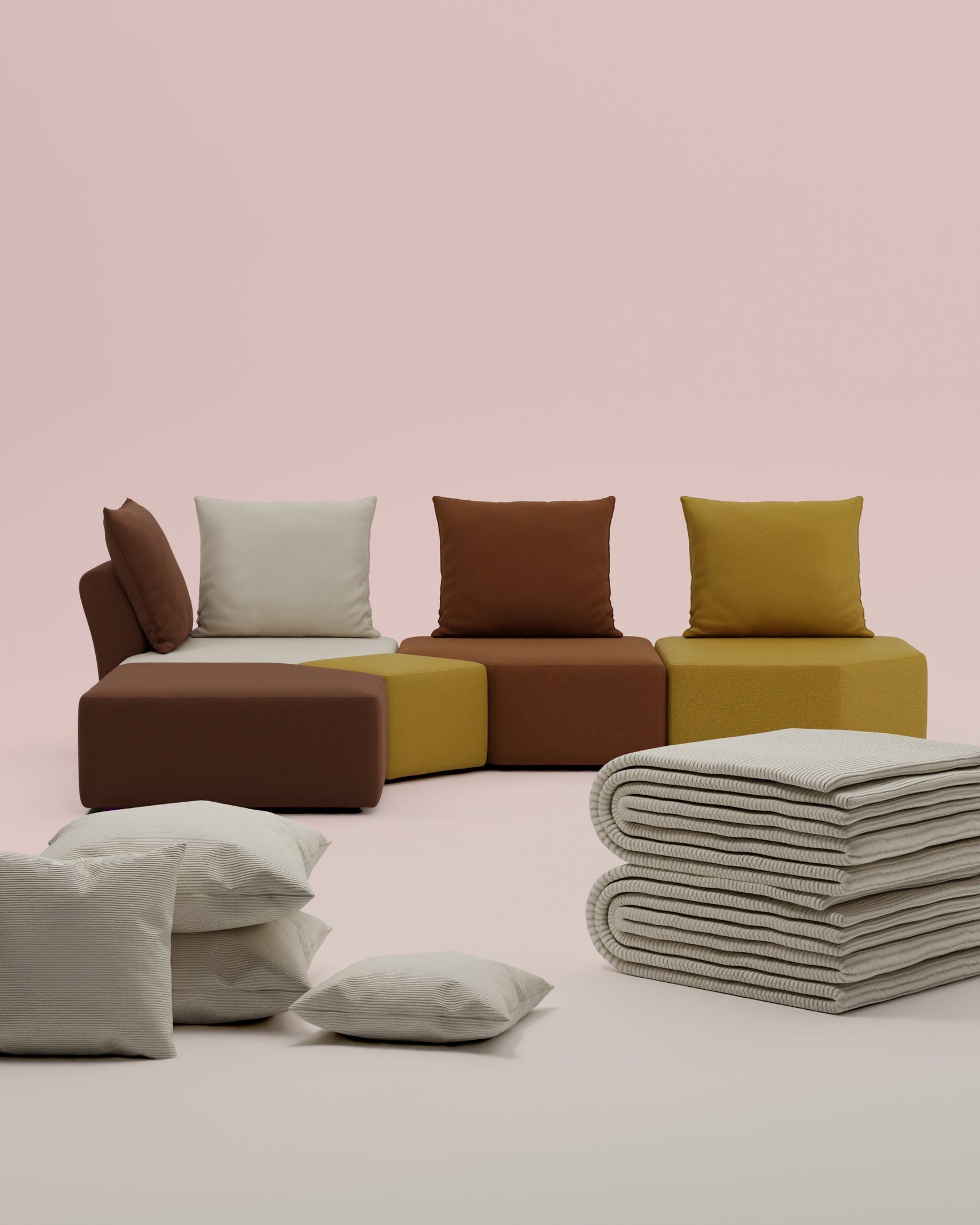 3 in 1 Set Special Edition Amber - Modulares Sofa Katrina