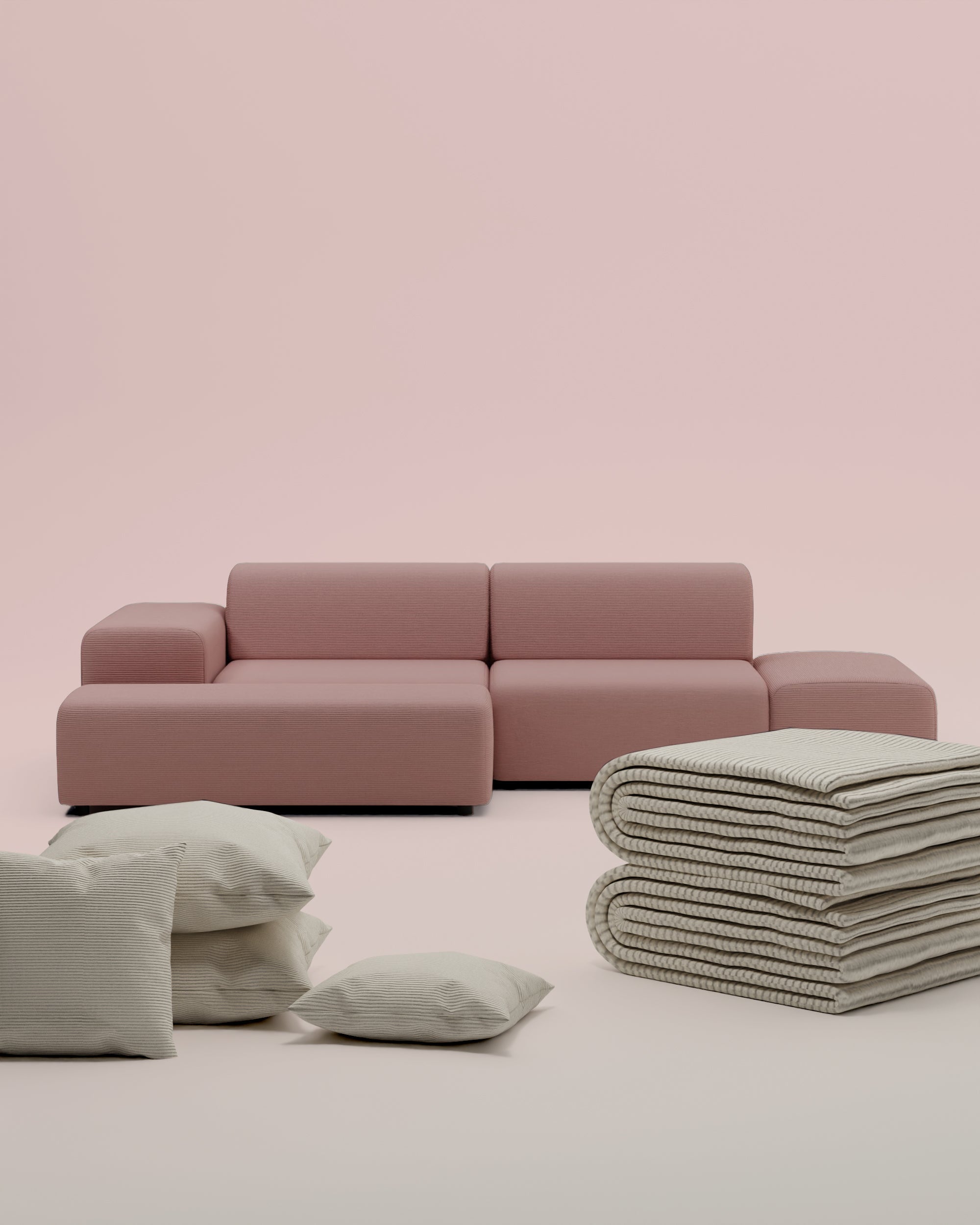 3 in 1 Set Modulares Ecksofa Nina 4-Sitzer mit Schlaffunktion inkl kostenlosem Ersatzbezug
