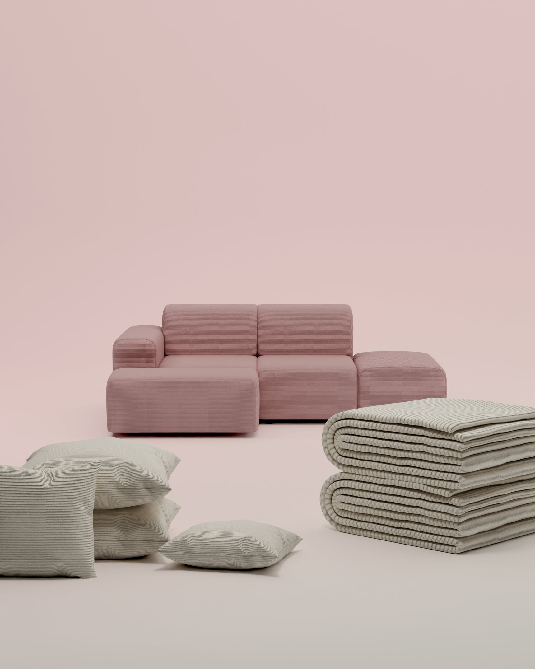 3 in 1 set Modulares Ecksofa Nina 4-Sitzer Mini mit Schlaffunktion