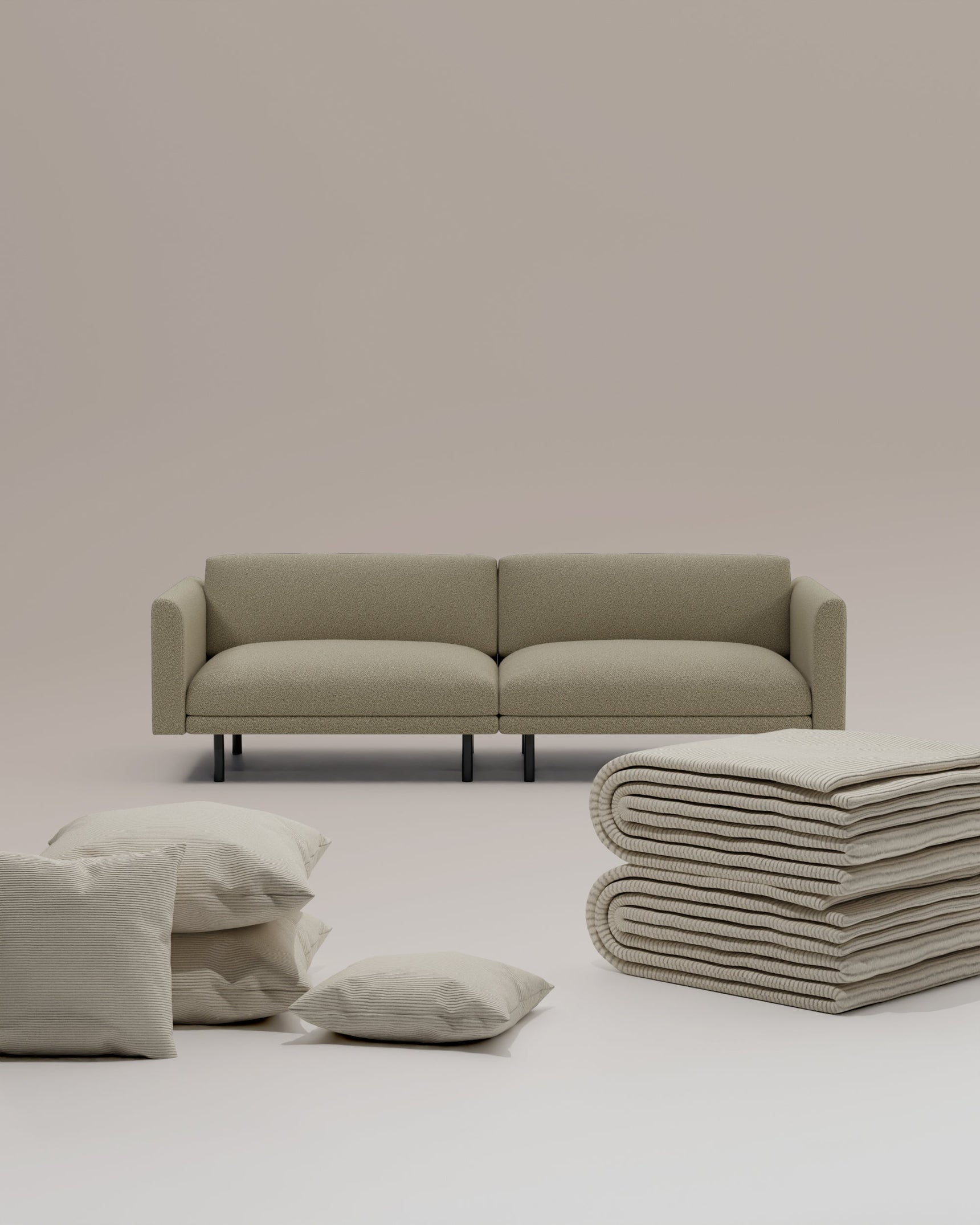 Set 3 in 1 divano componibile Aera 2,5 posti con funzione letto
