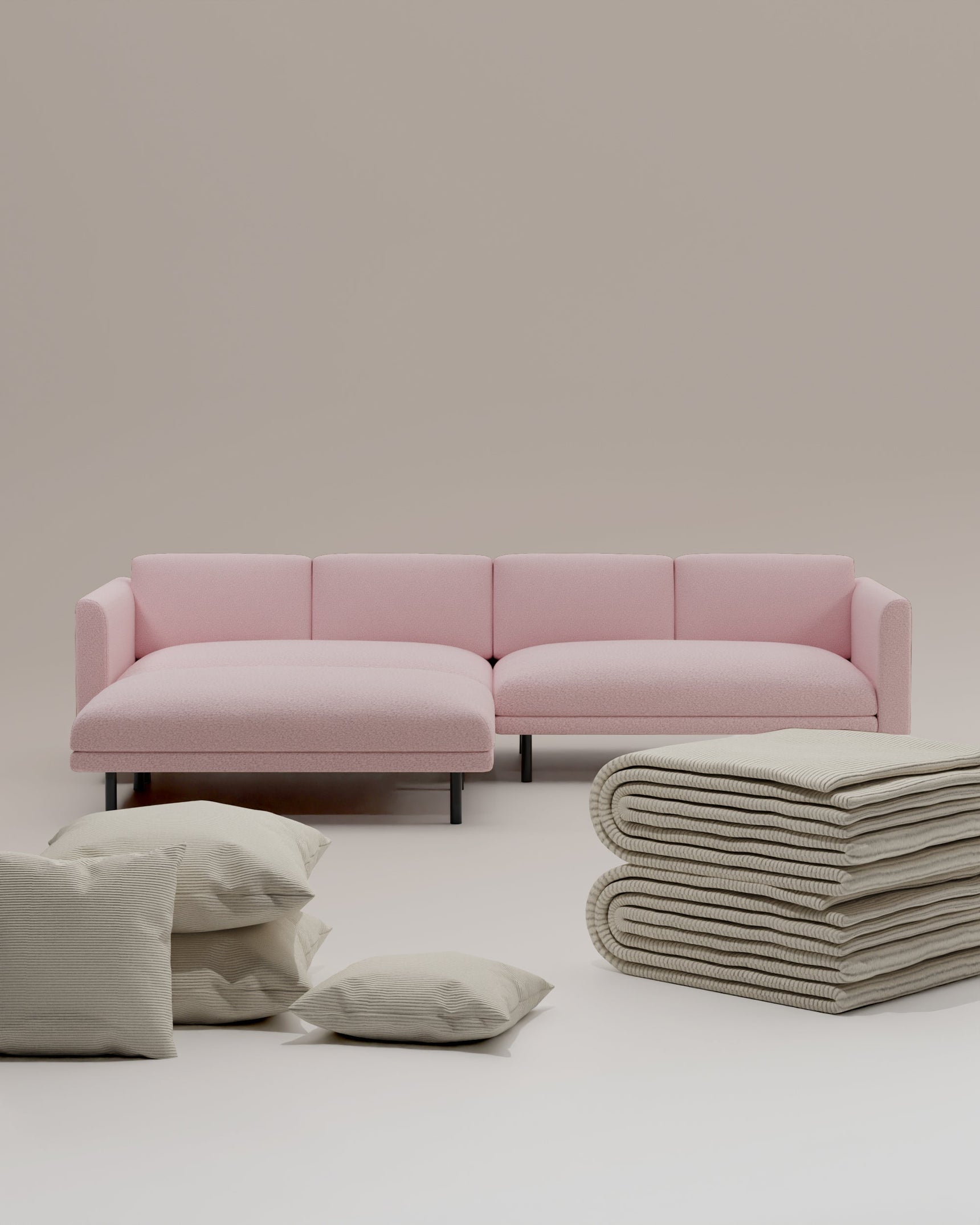 Set 3 in 1 divano componibile Aera 3 posti con poggiapiedi e funzione letto