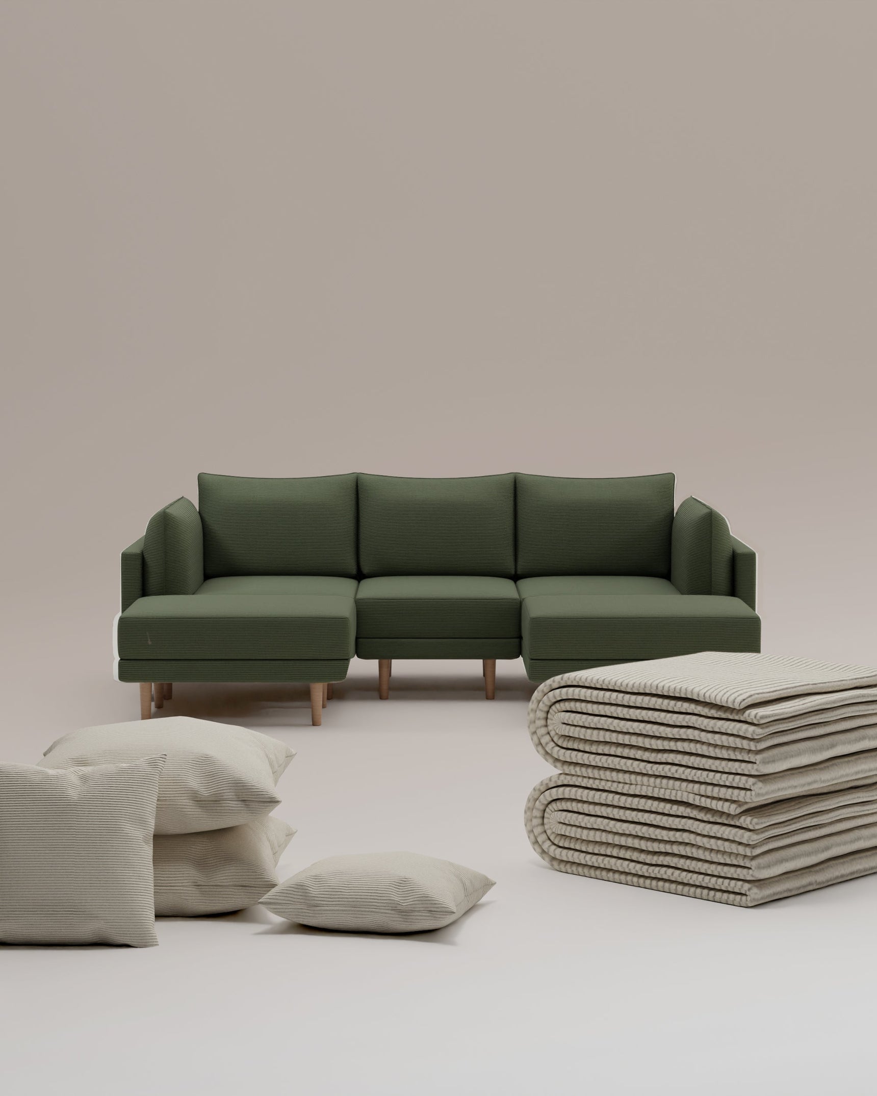 Set 3 in 1 divano componibile Donna U-Form con funzione letto