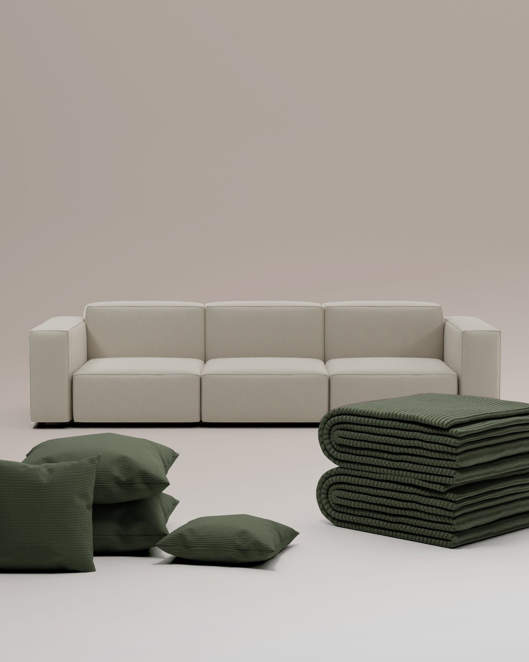 Set 3 in 1 divano modulare Harvey 4 posti con funzione letto