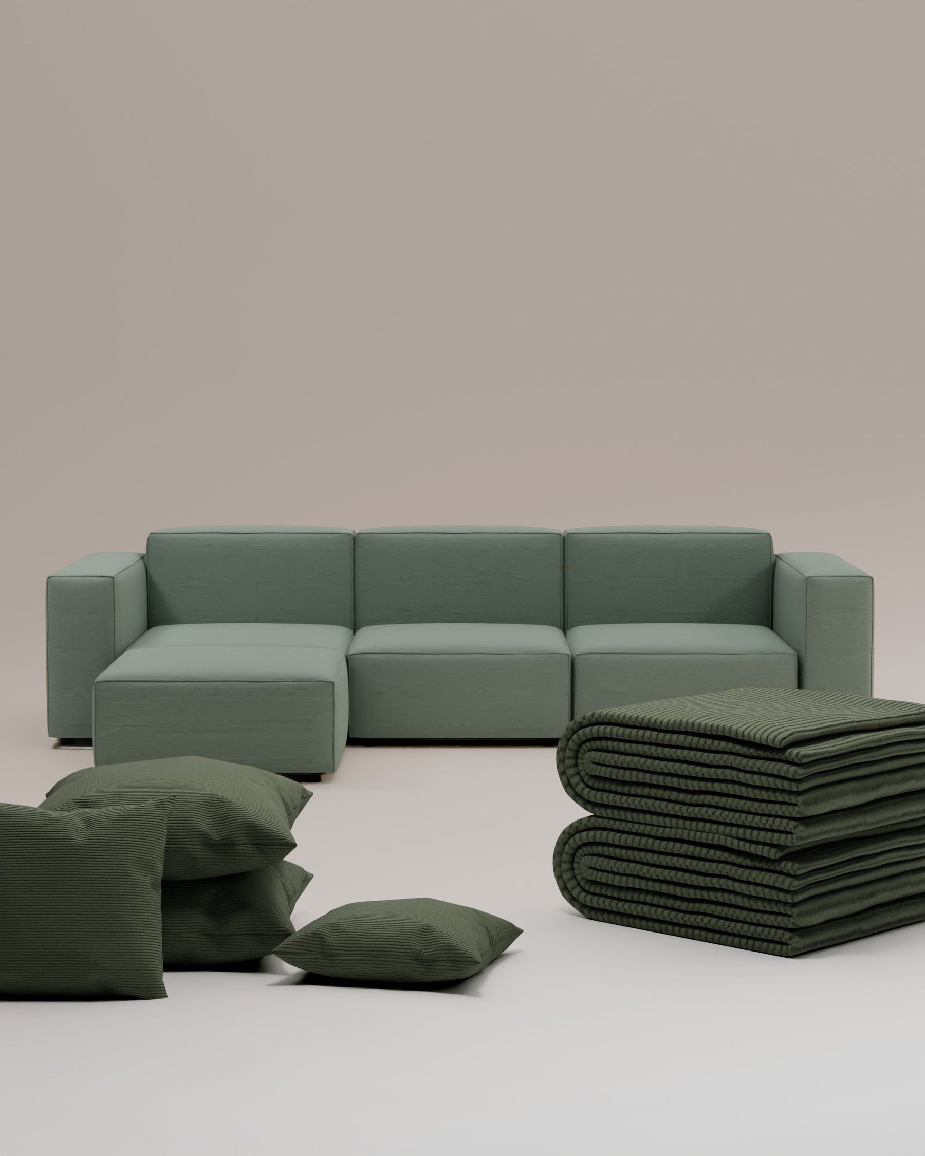 3 in 1 Set Modulares Sofa Harvey L 4-Sitzer mit Schlaffunktion