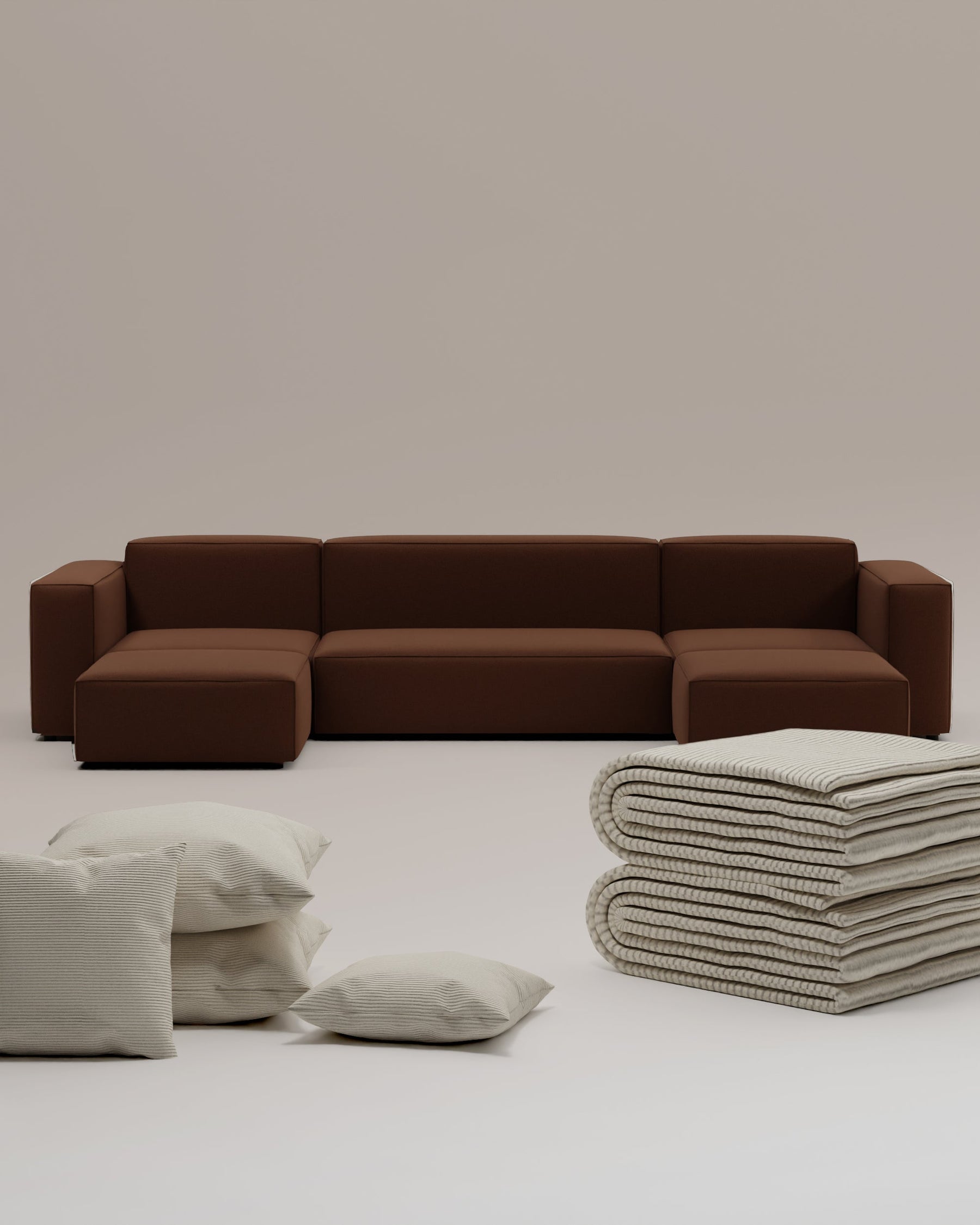 3 in 1 Set Modulares Sofa Harvey U-Form / Wohnlandschaft mit Schlaffunktion