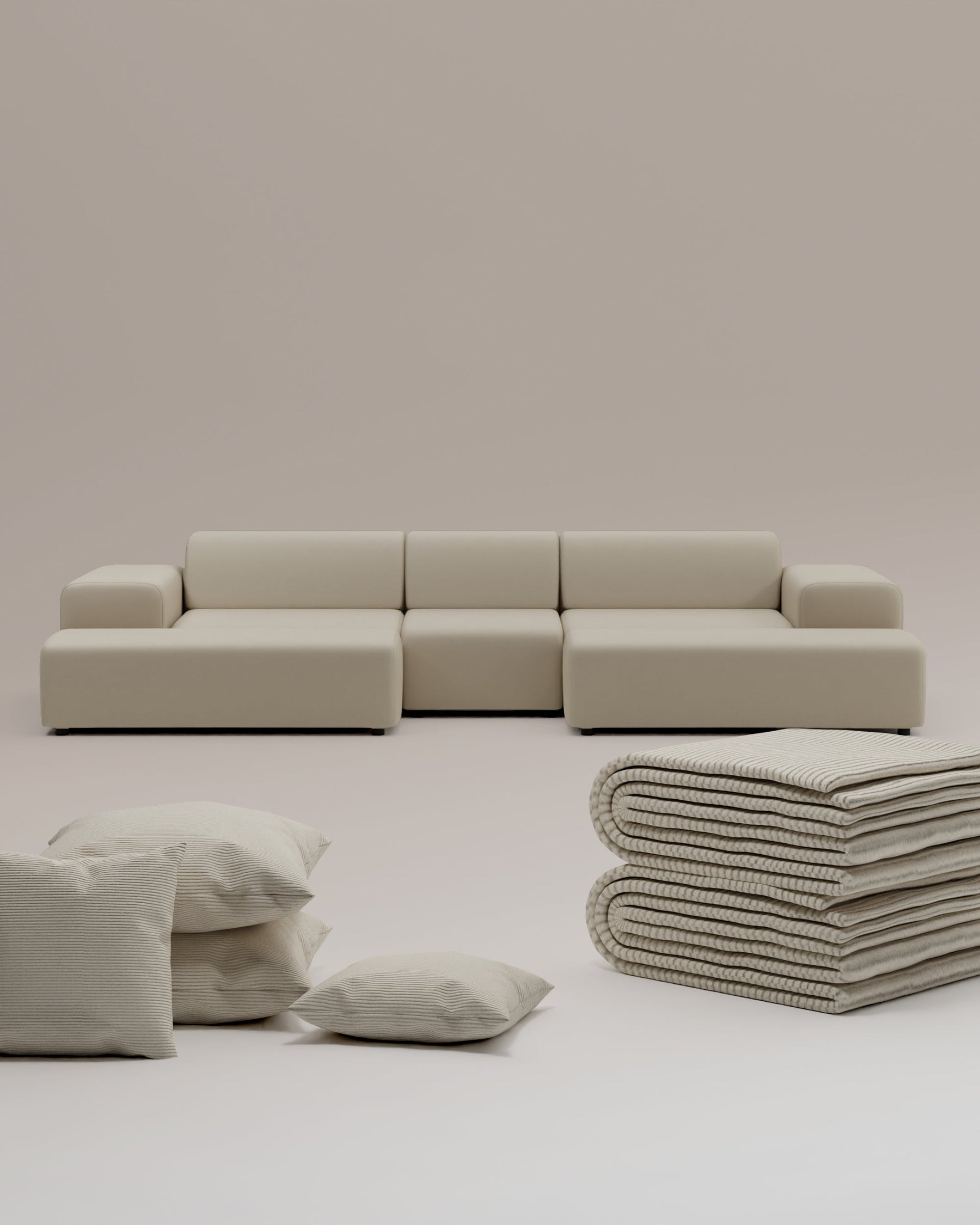 3 in 1 Set Modulares Sofa Nina U-Form / Wohnlandschaft mit Schlaffunktion inkl kostenlosem Ersatzbezug