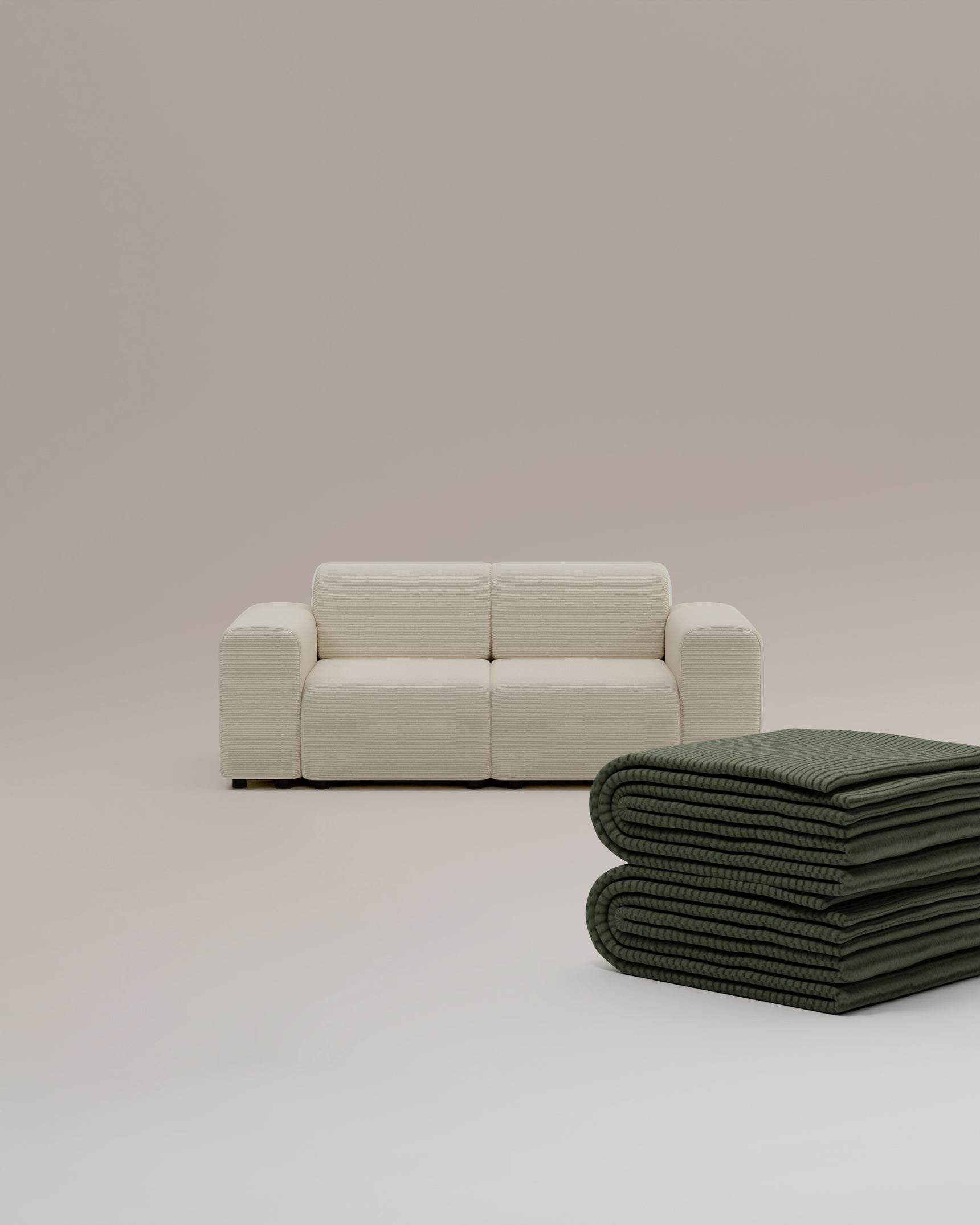 Canapé modulable Nina 2 places avec fonction sommeil, housse de rechange gratuite incluse