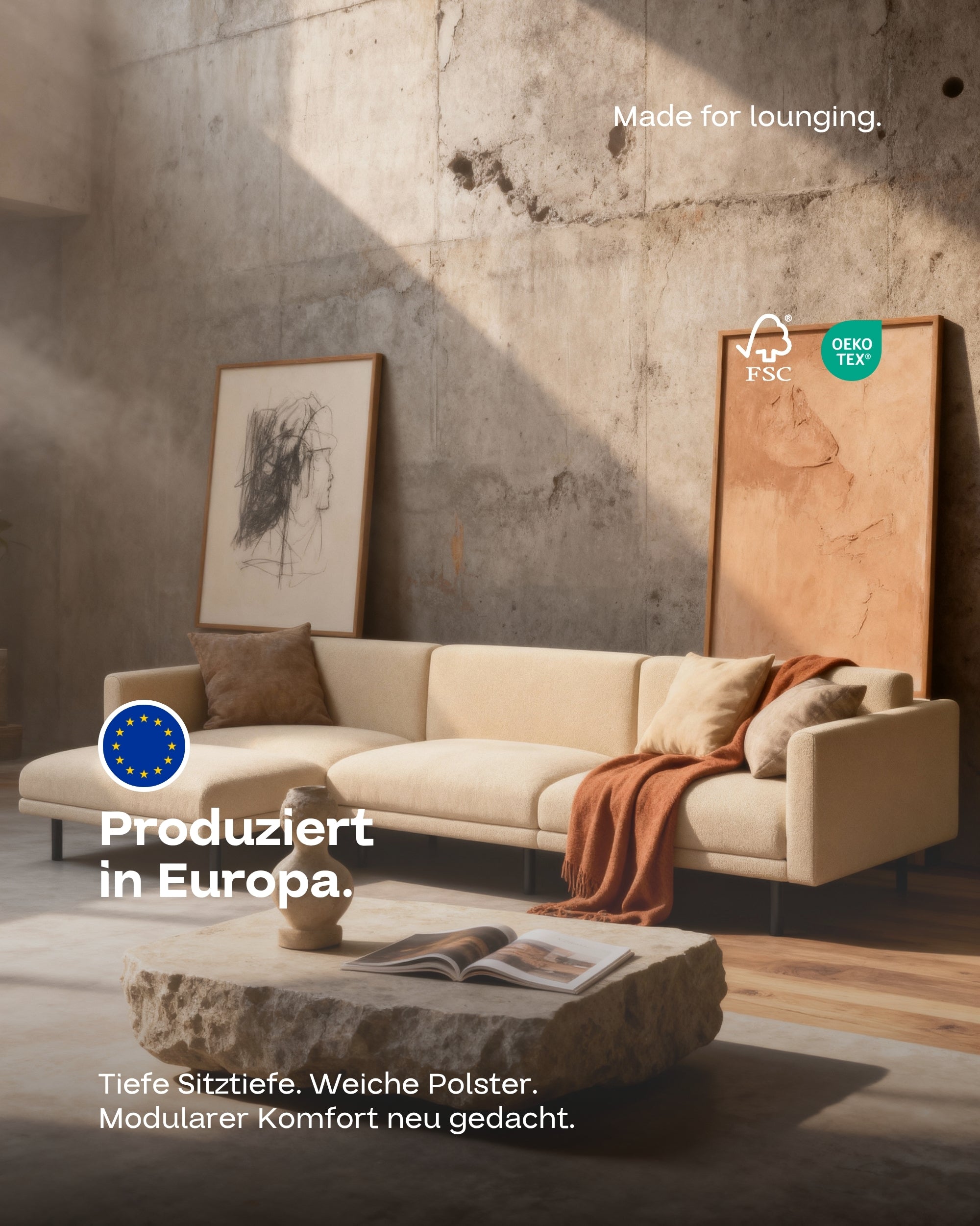 Stoffbezug - Modulares Sofa Aera Ecksofa mit Schlaffunktion