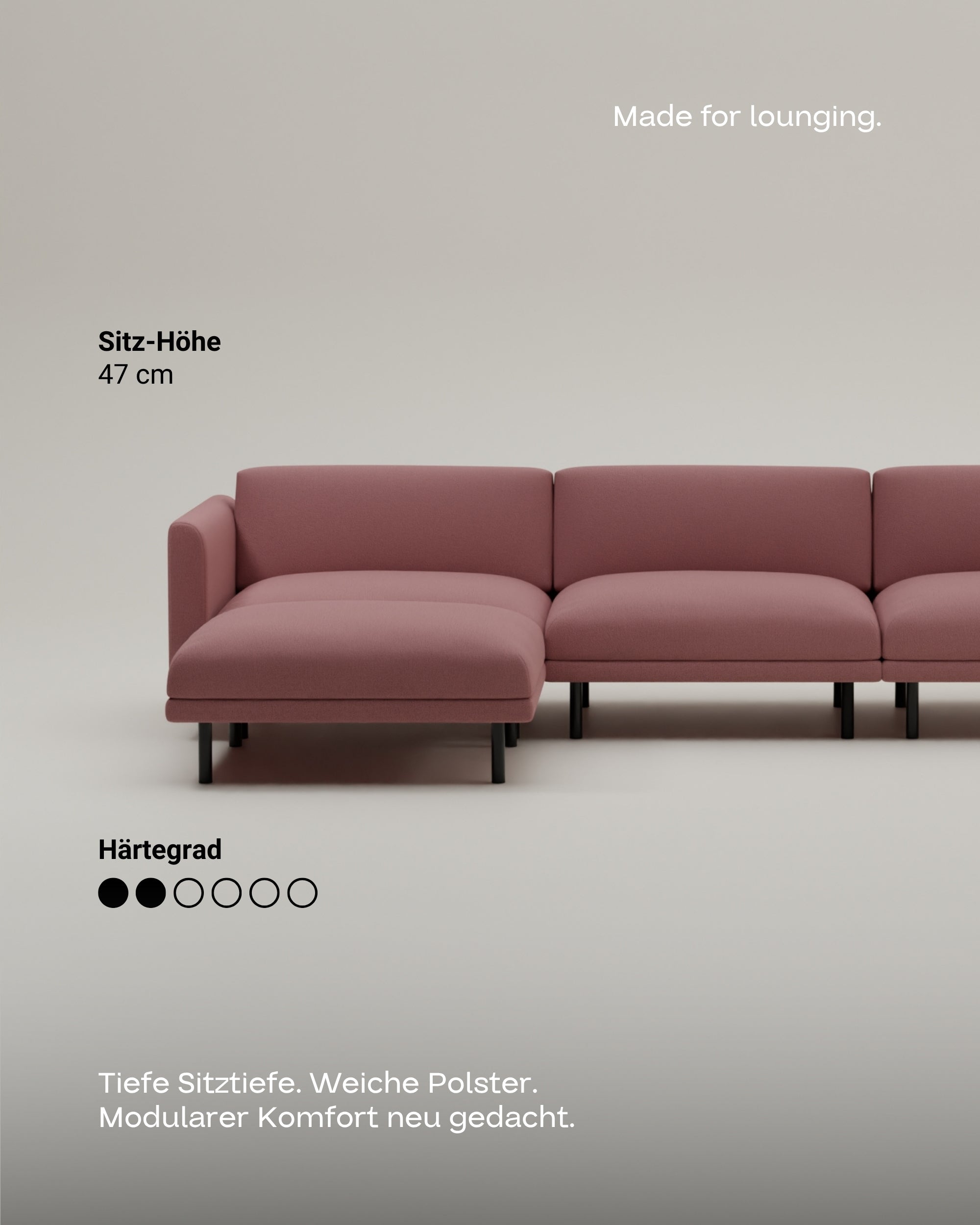 Stoffbezug - Modulares Sofa Aera Ecksofa mit Schlaffunktion