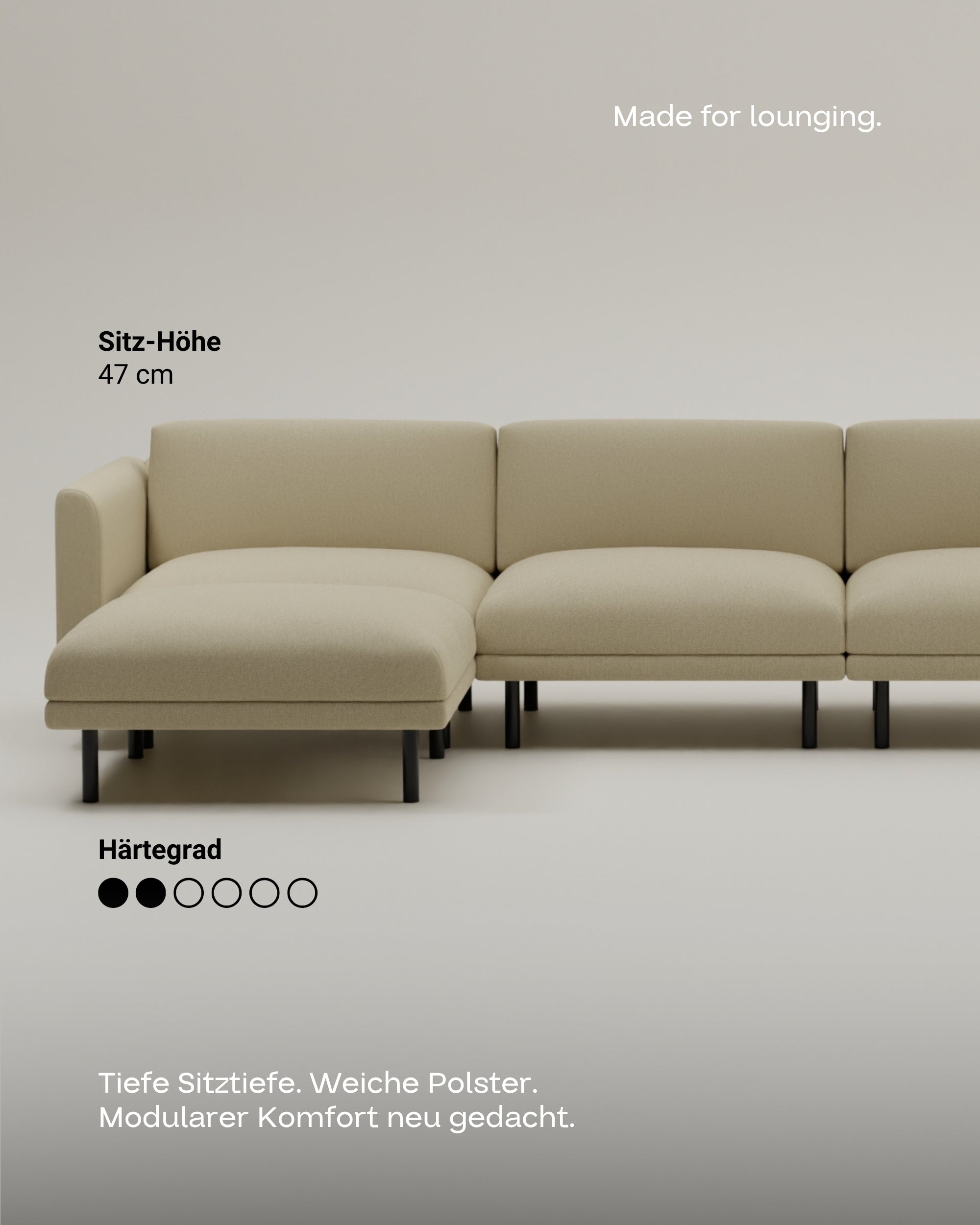 Stoffbezug - Modulares Sofa Aera 5-Sitzer mit Schlaffunktion