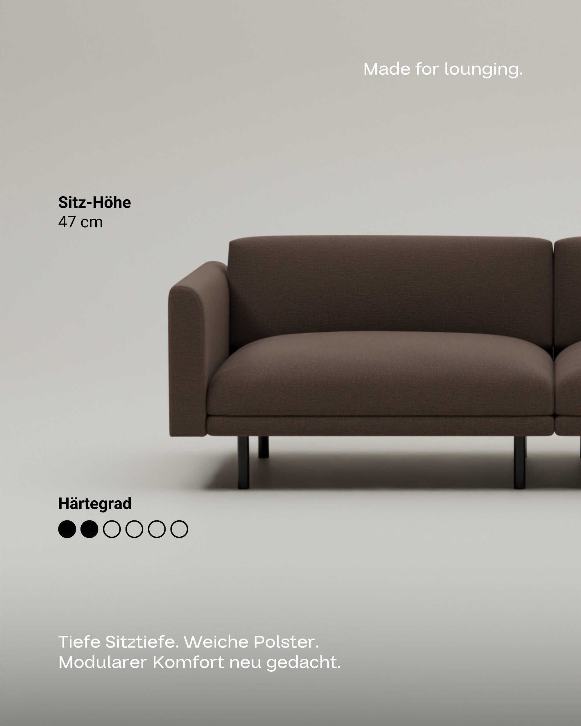 Modulares Sofa Aera 2.5-Sitzer mit Schlaffunktion