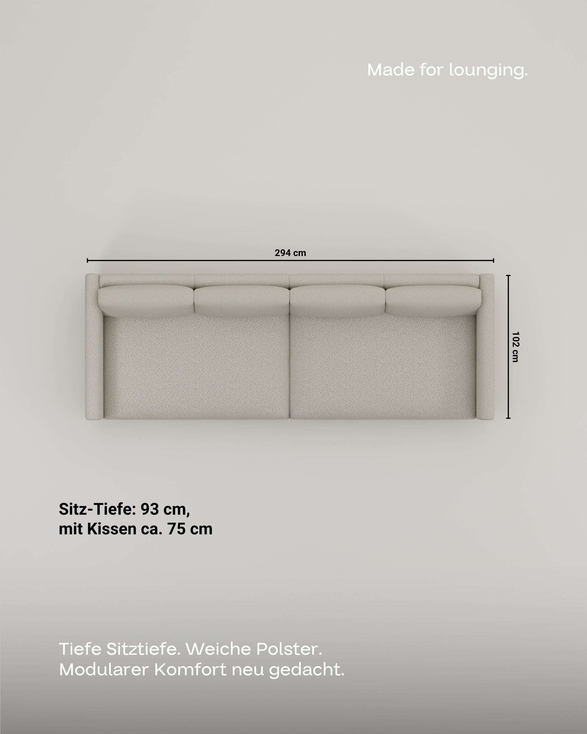 Stoffbezug - Modulares Sofa Aera 3-Sitzer mit Schlaffunktion