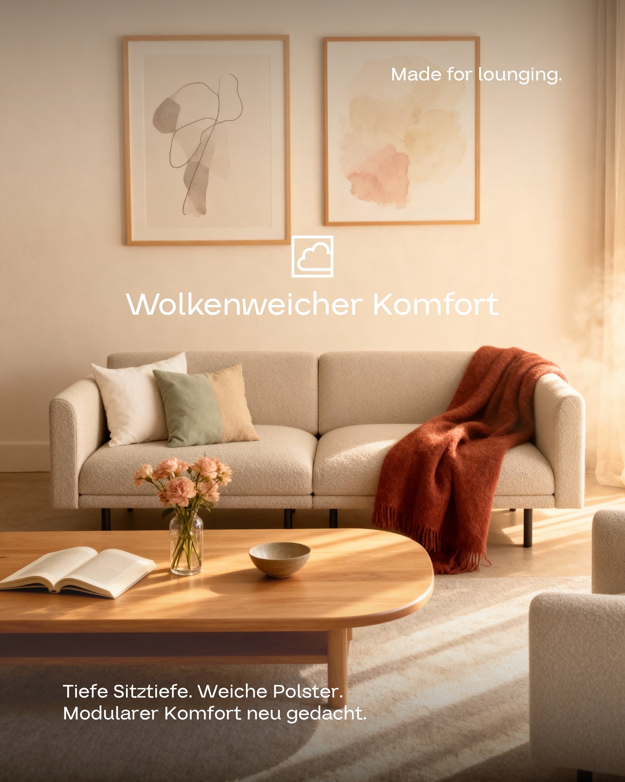 Modulares Sofa Aera 2.5-Sitzer mit Schlaffunktion
