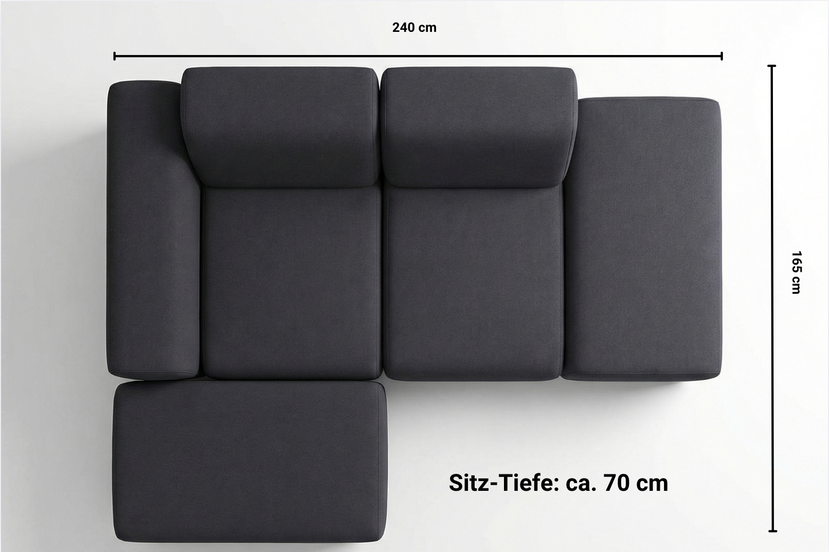 Stoffbezug - Modulares Ecksofa Nina 4-Sitzer Mini mit Schlaffunktion