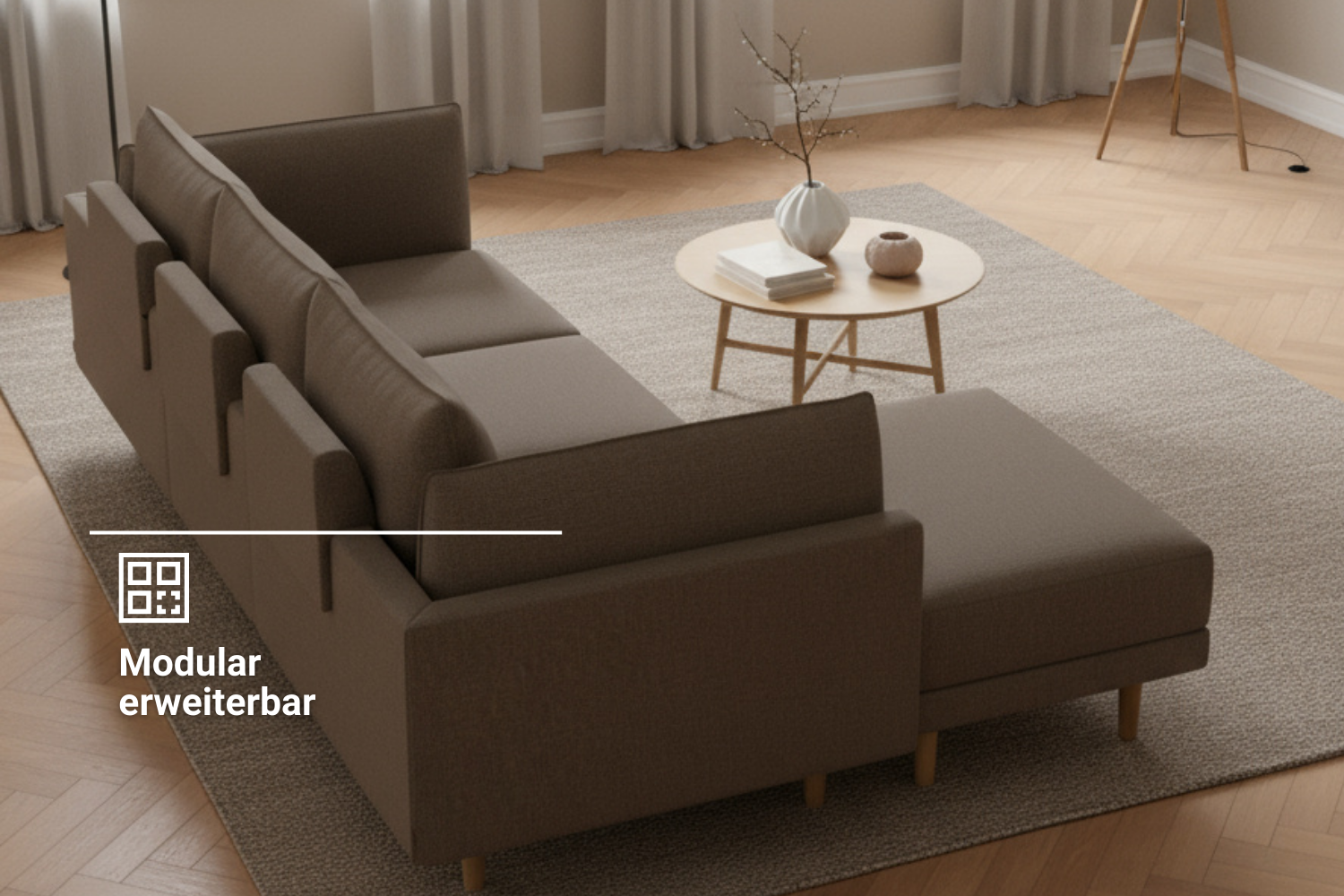 Canapé modulable Canapé d'angle Donna XL avec fonction couchage