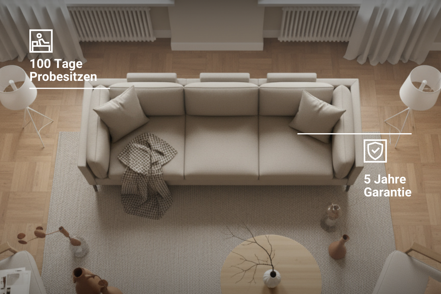 Modulares Sofa Donna 3-Sitzer mit Schlaffunktion