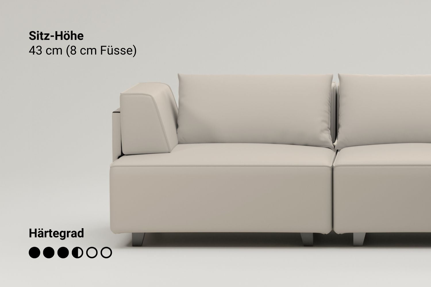 Louis 2-seater modular sofa with footstool and sleeping function