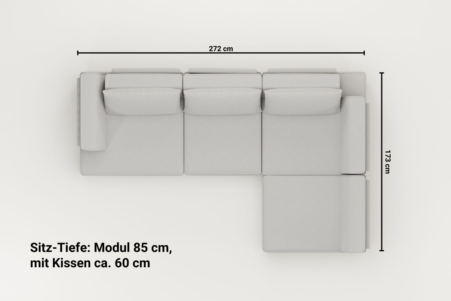 Stoffbezug - Modulares Sofa Louis 4-Sitzer