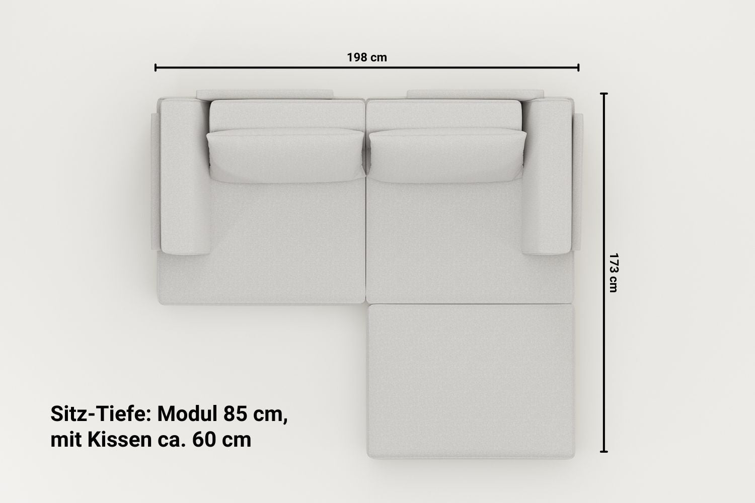 Modulares Sofa Louis 2-Sitzer mit Hocker und Schlaffunktion - Stoff Nova