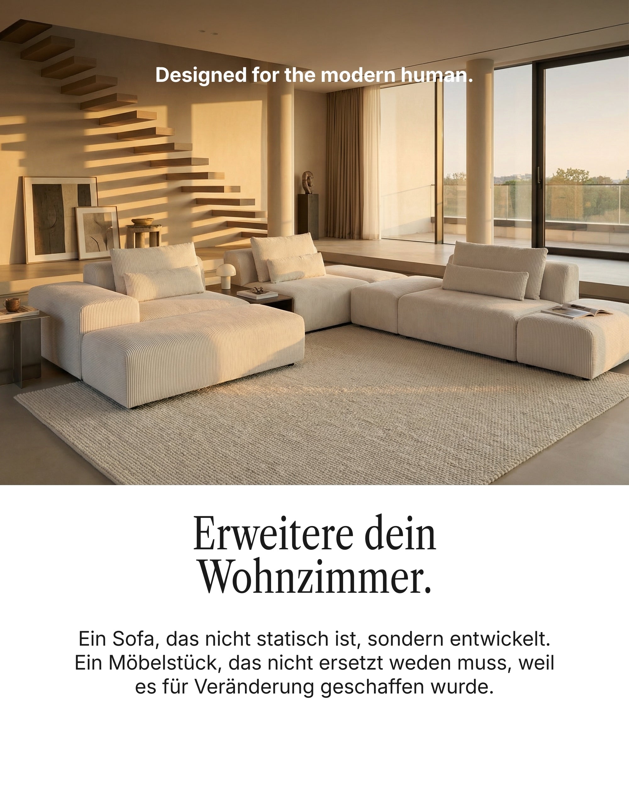 Modular corner sofa Nina 4-seater with sleeping function incl. free replacement cover