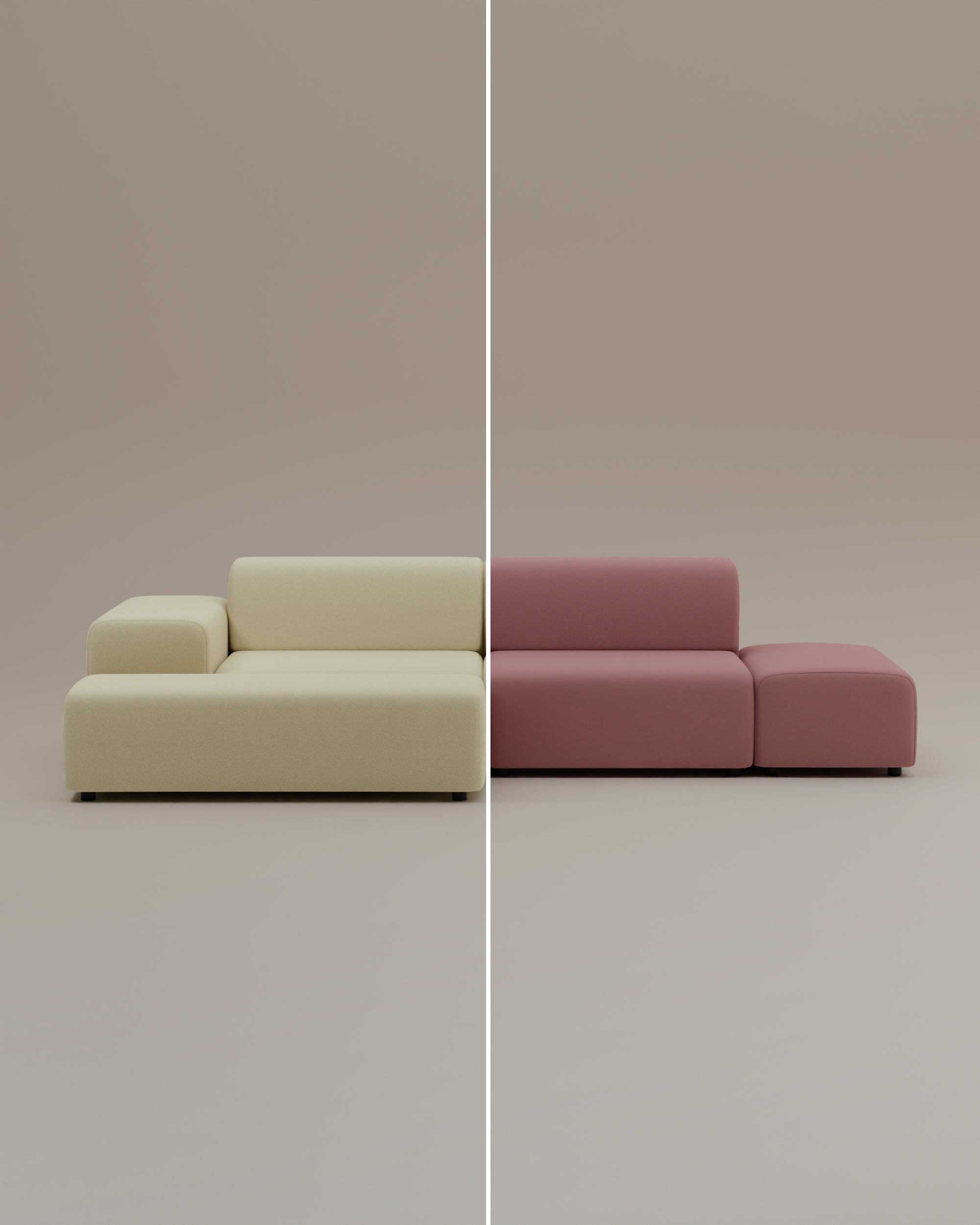 3 in 1 Set Modulares Ecksofa Nina 4-Sitzer mit Schlaffunktion inkl kostenlosem Ersatzbezug