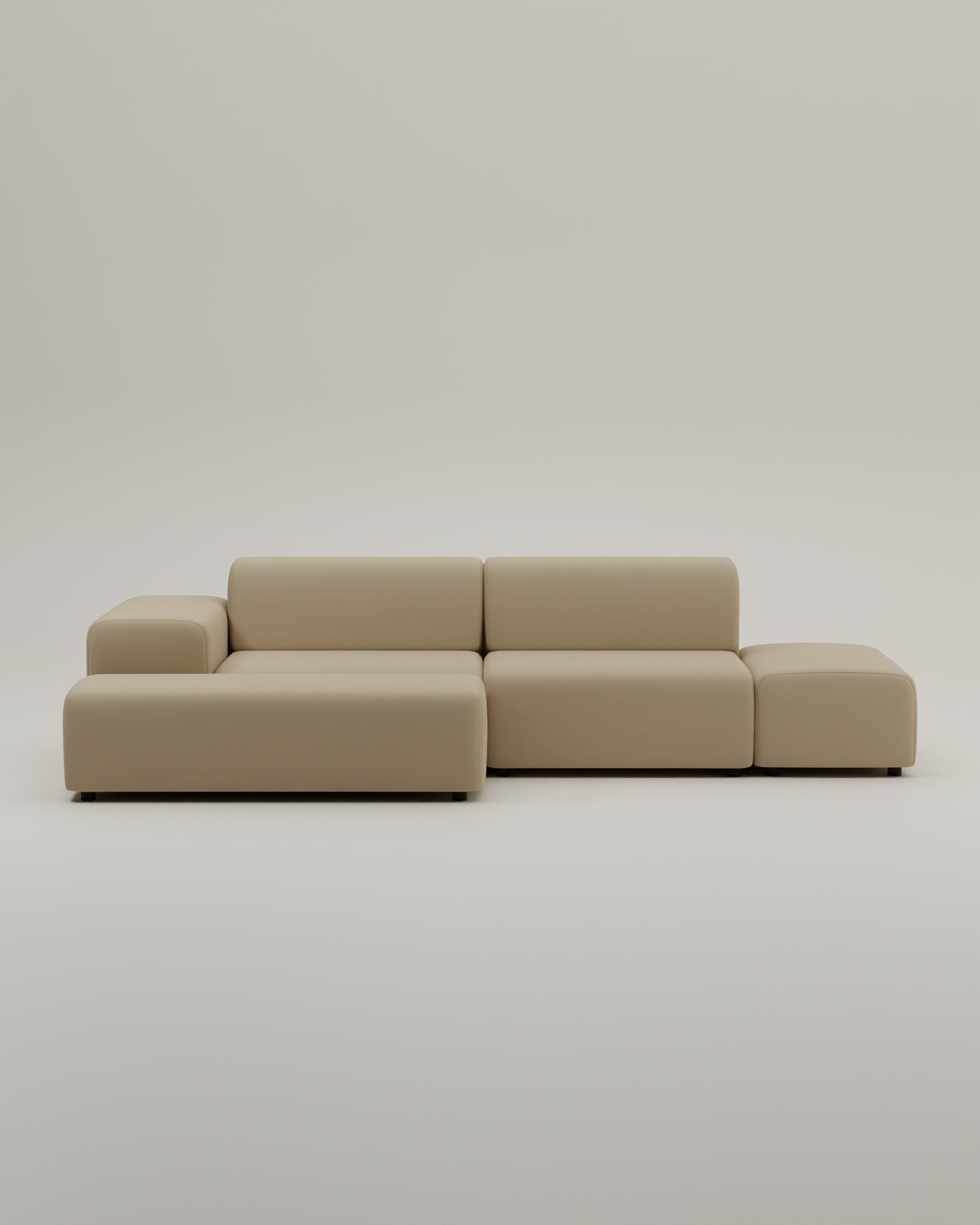 Canapé d'angle modulable 4 places Nina avec fonction couchage