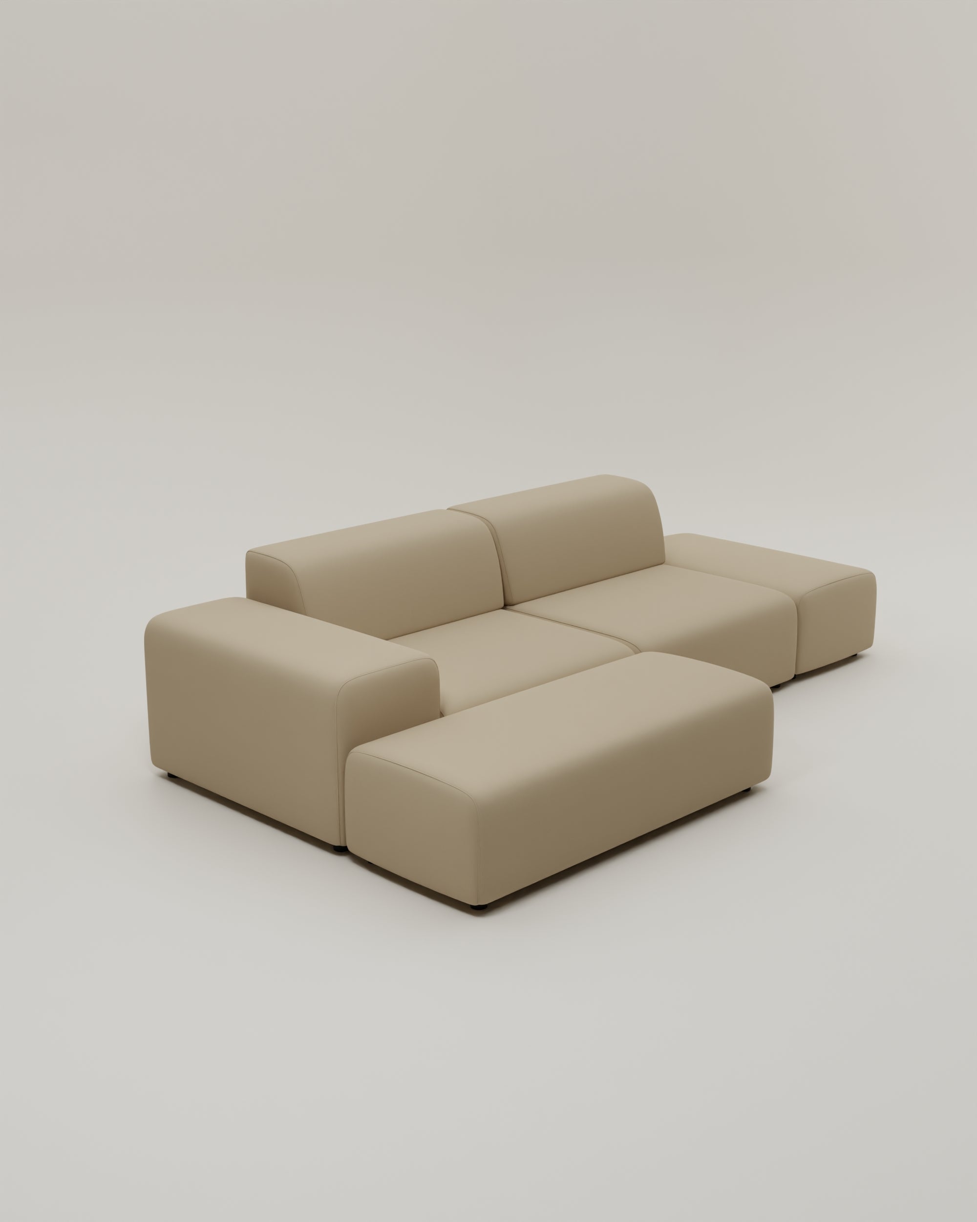 Canapé d'angle modulable 4 places Nina avec fonction couchage