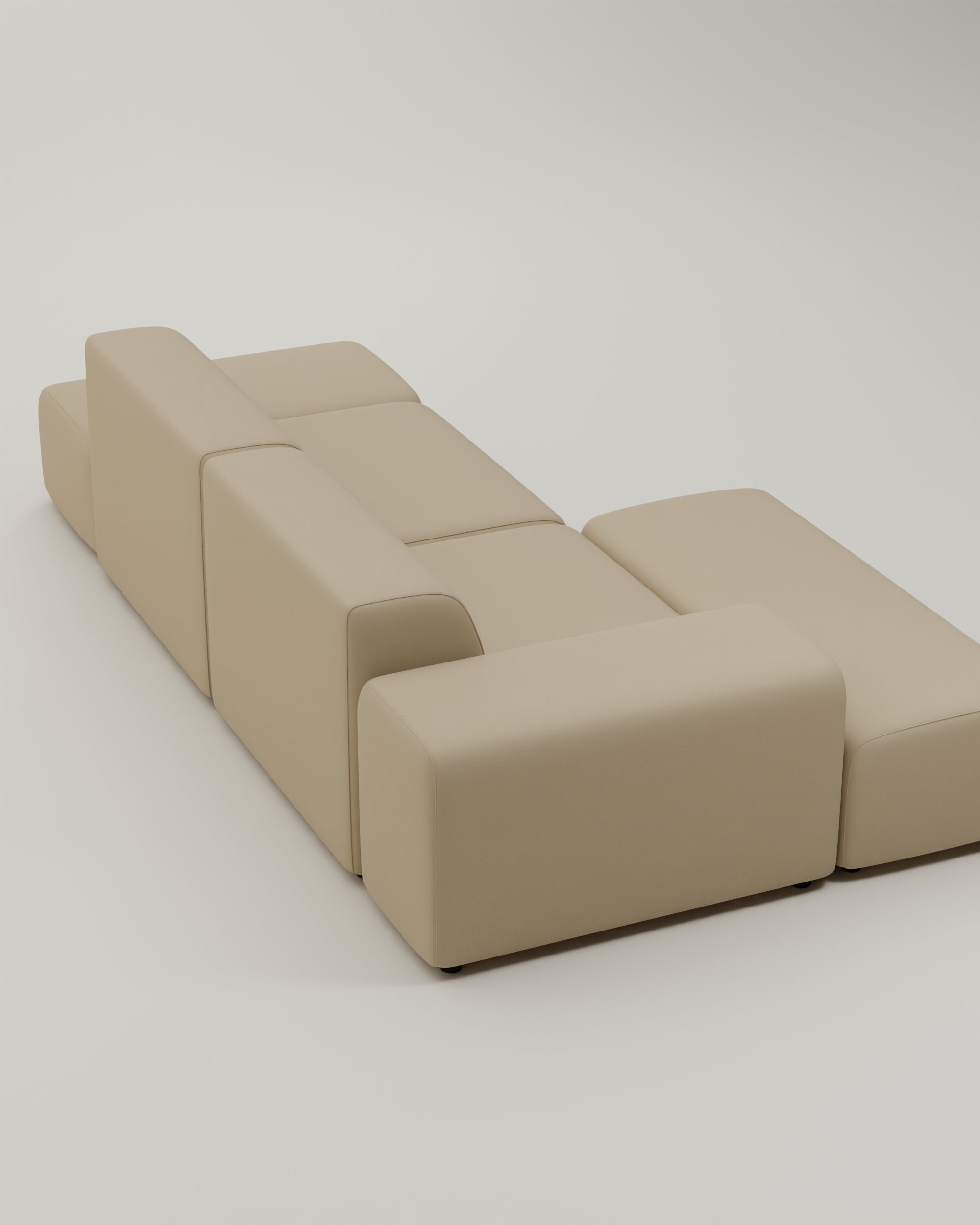 Canapé d'angle modulable 4 places Nina avec fonction couchage