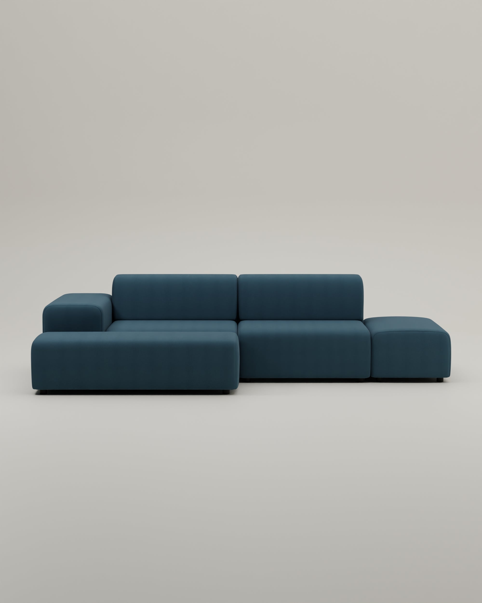 Canapé d'angle modulable 4 places Nina avec fonction couchage
