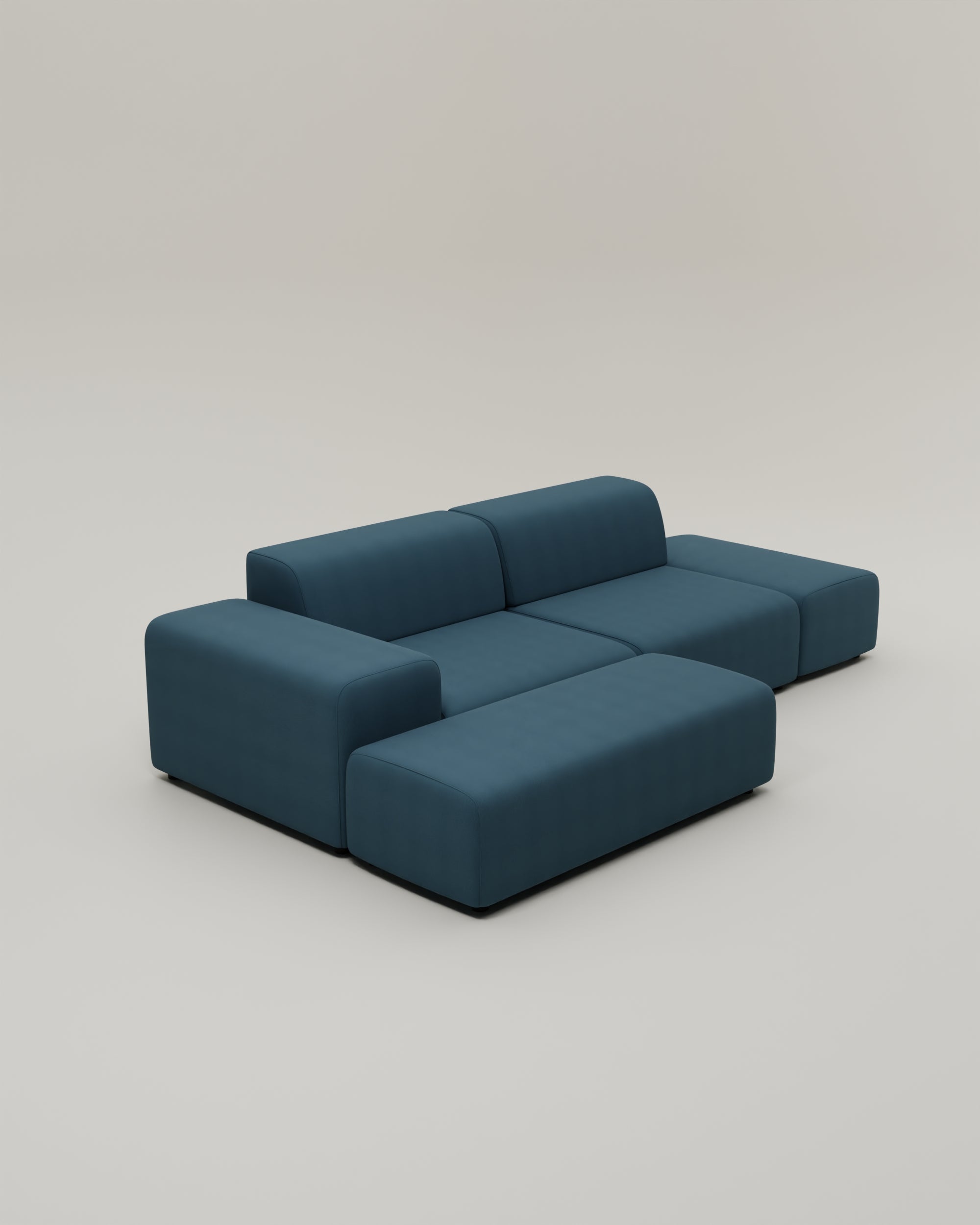 Canapé d'angle modulable 4 places Nina avec fonction couchage