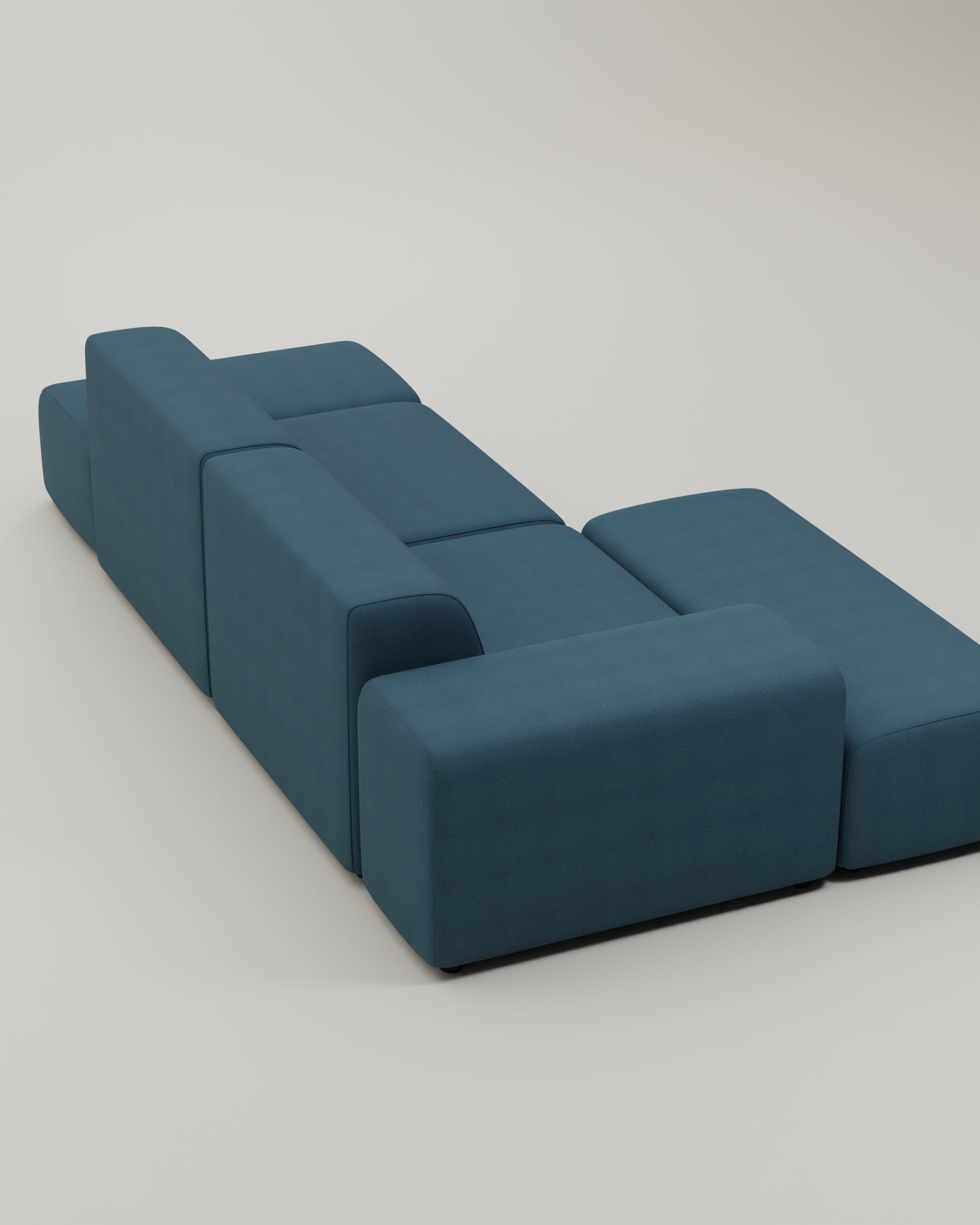 Canapé d'angle modulable 4 places Nina avec fonction couchage