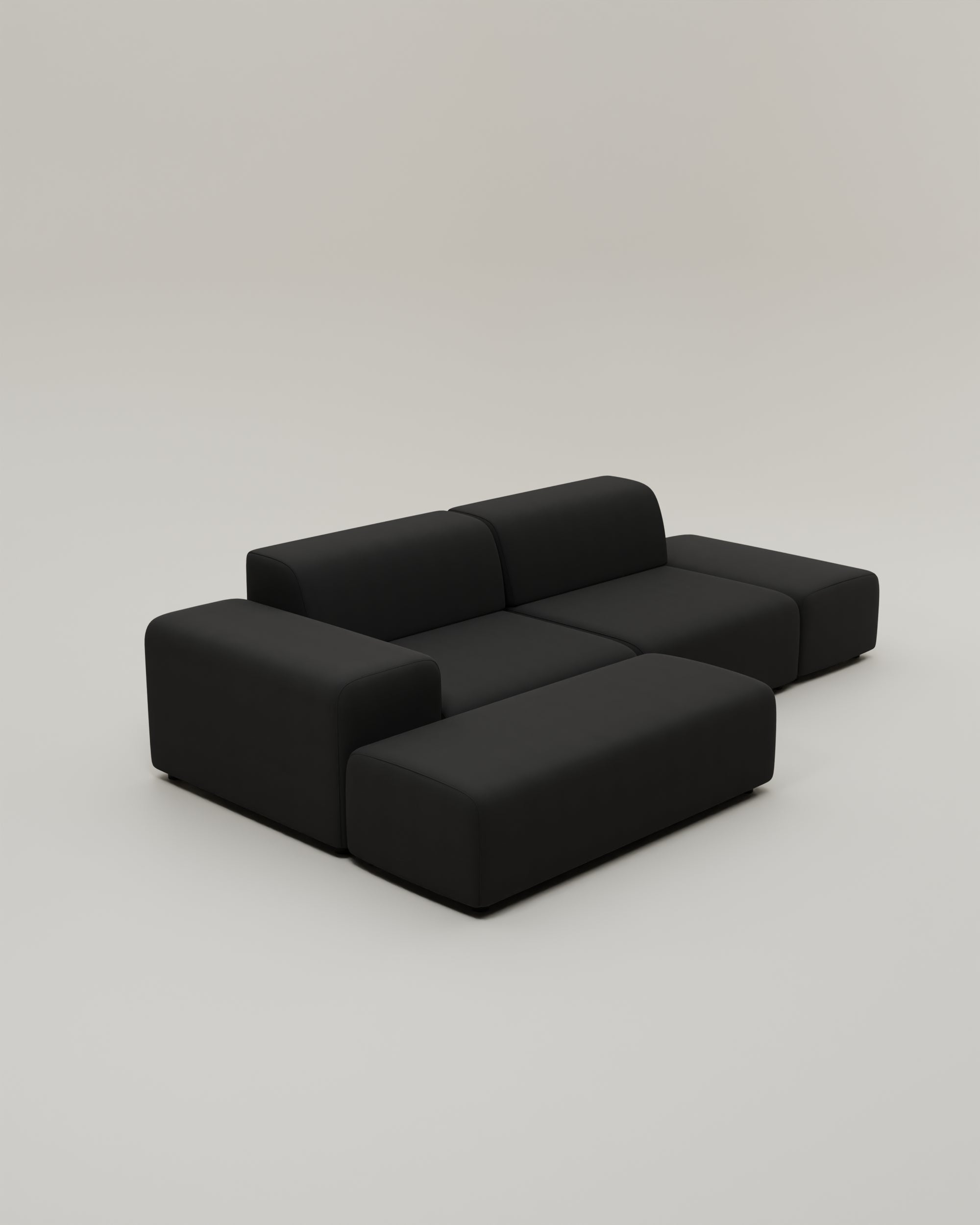 Canapé d'angle modulable 4 places Nina avec fonction couchage