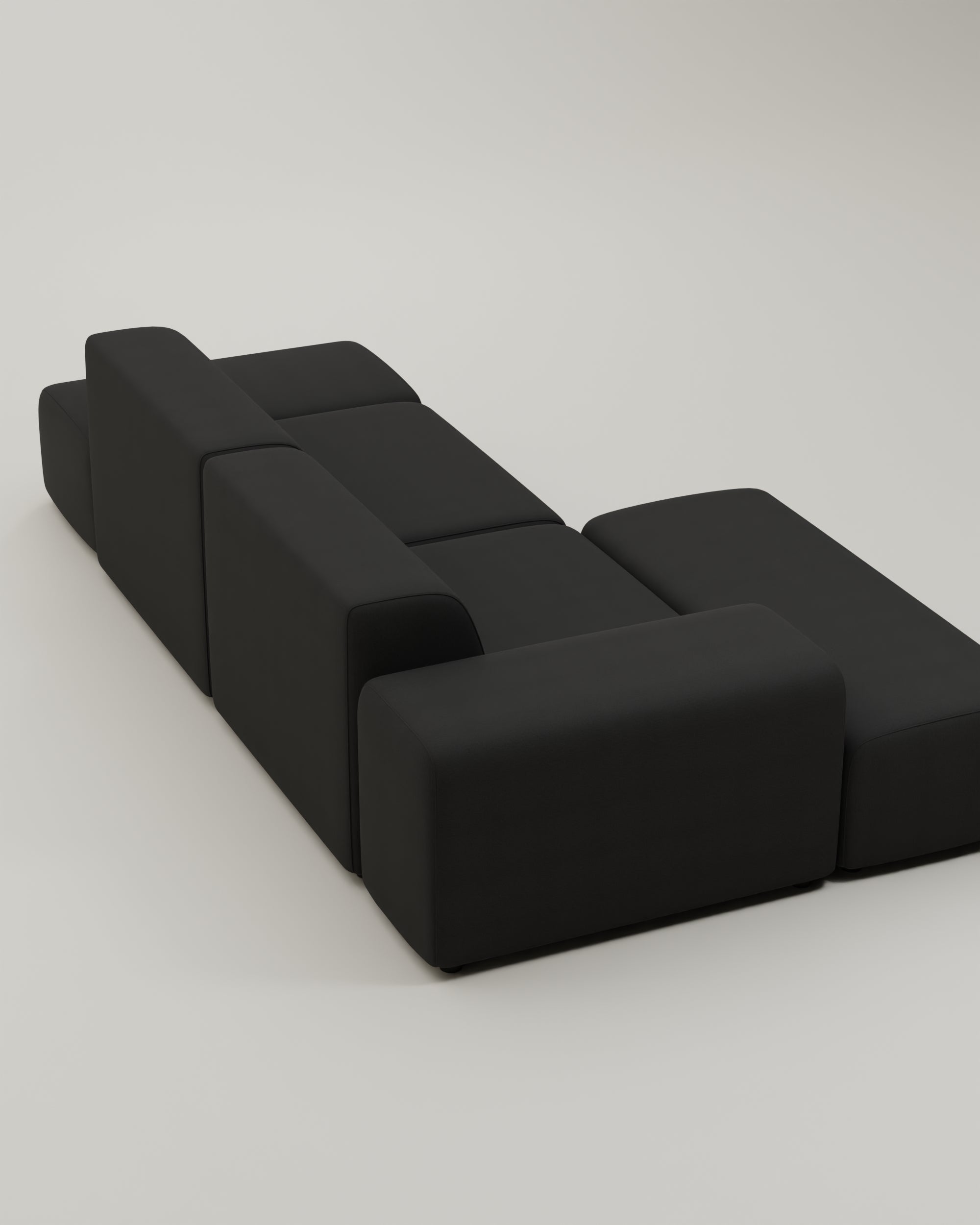 Canapé d'angle modulable 4 places Nina avec fonction couchage