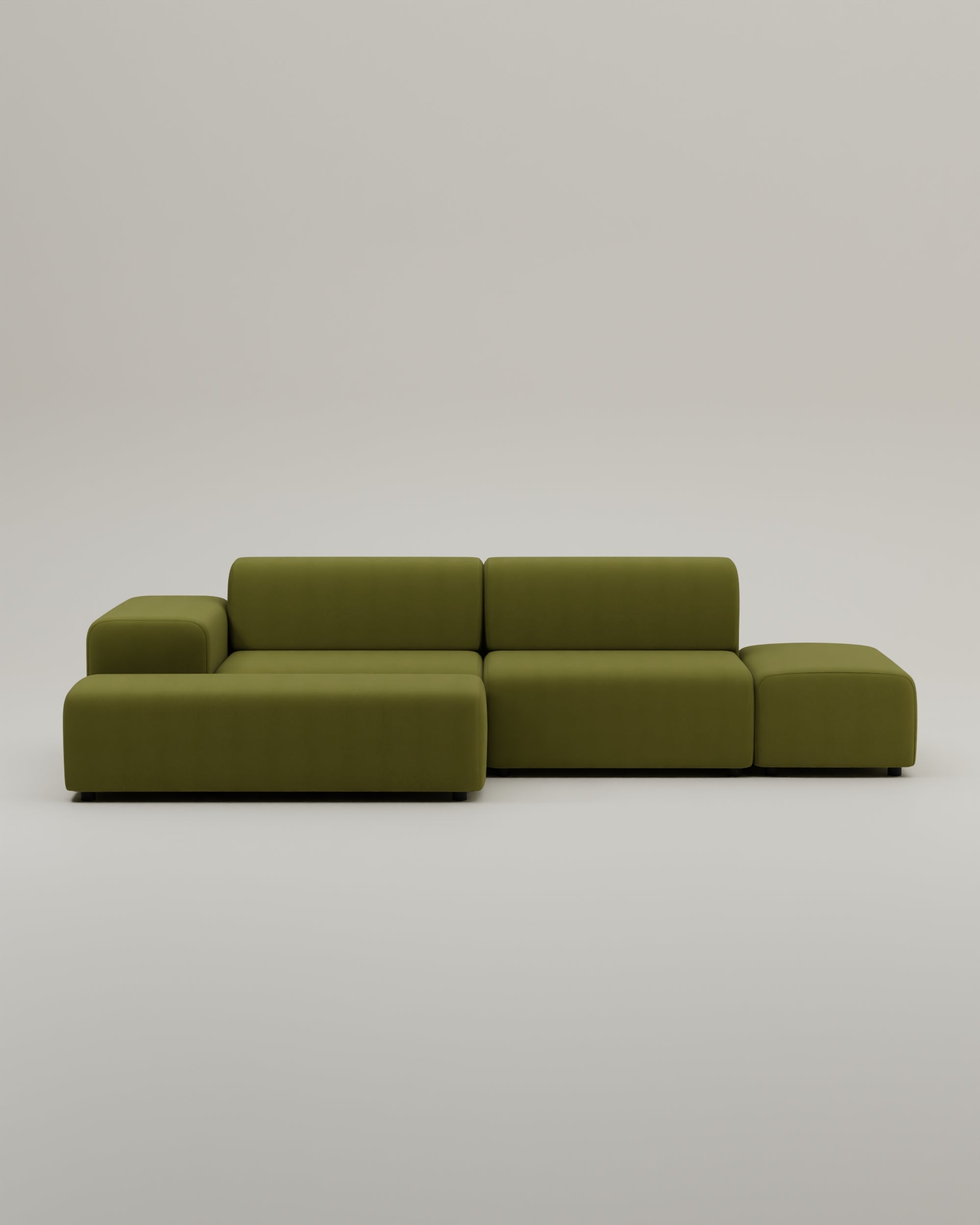 Canapé d'angle modulable 4 places Nina avec fonction couchage
