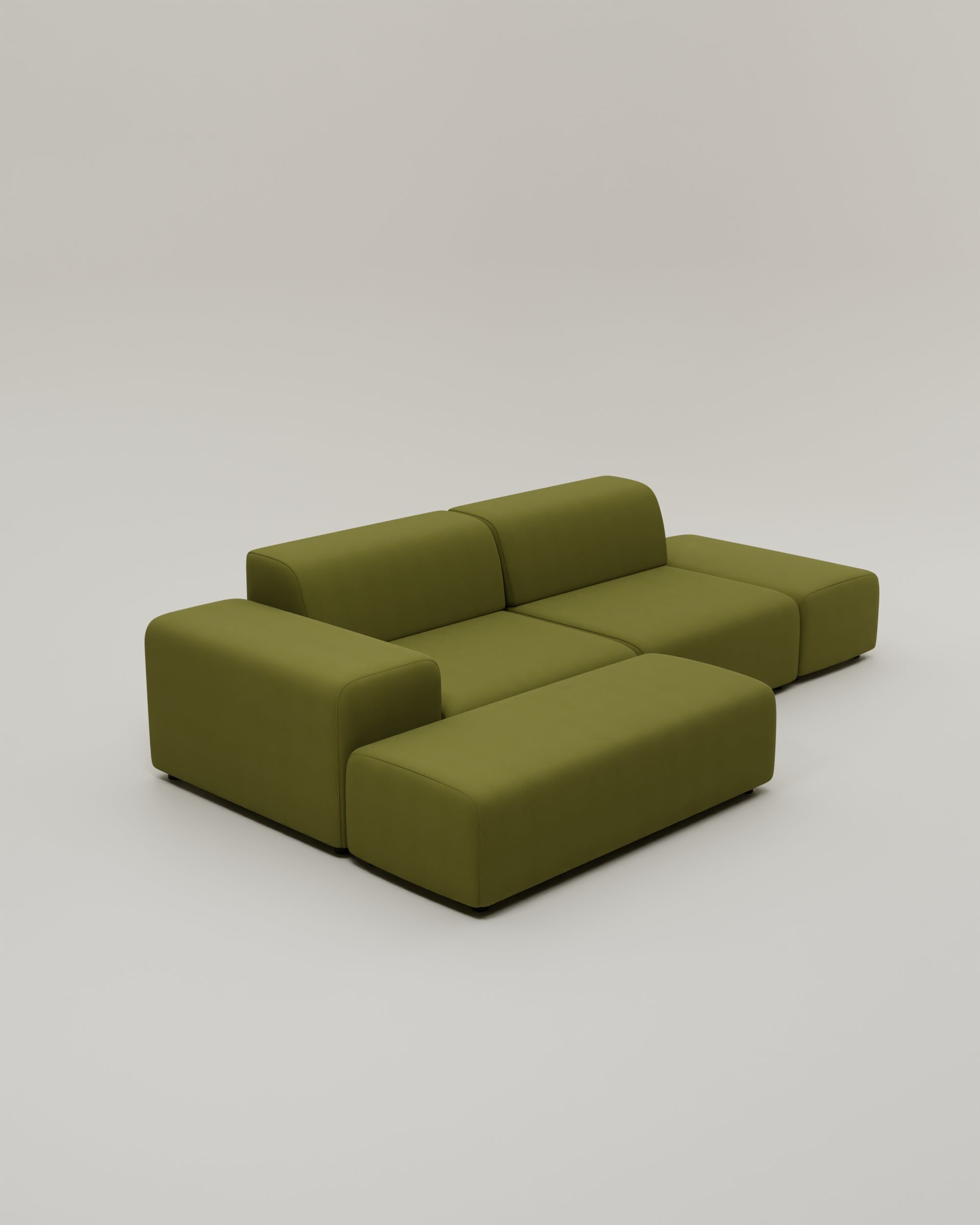 Canapé d'angle modulable 4 places Nina avec fonction couchage