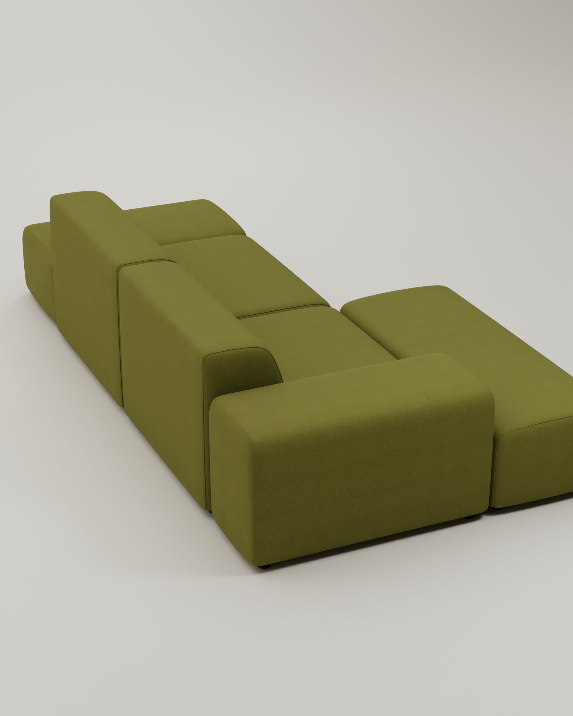 Canapé d'angle modulable 4 places Nina avec fonction couchage