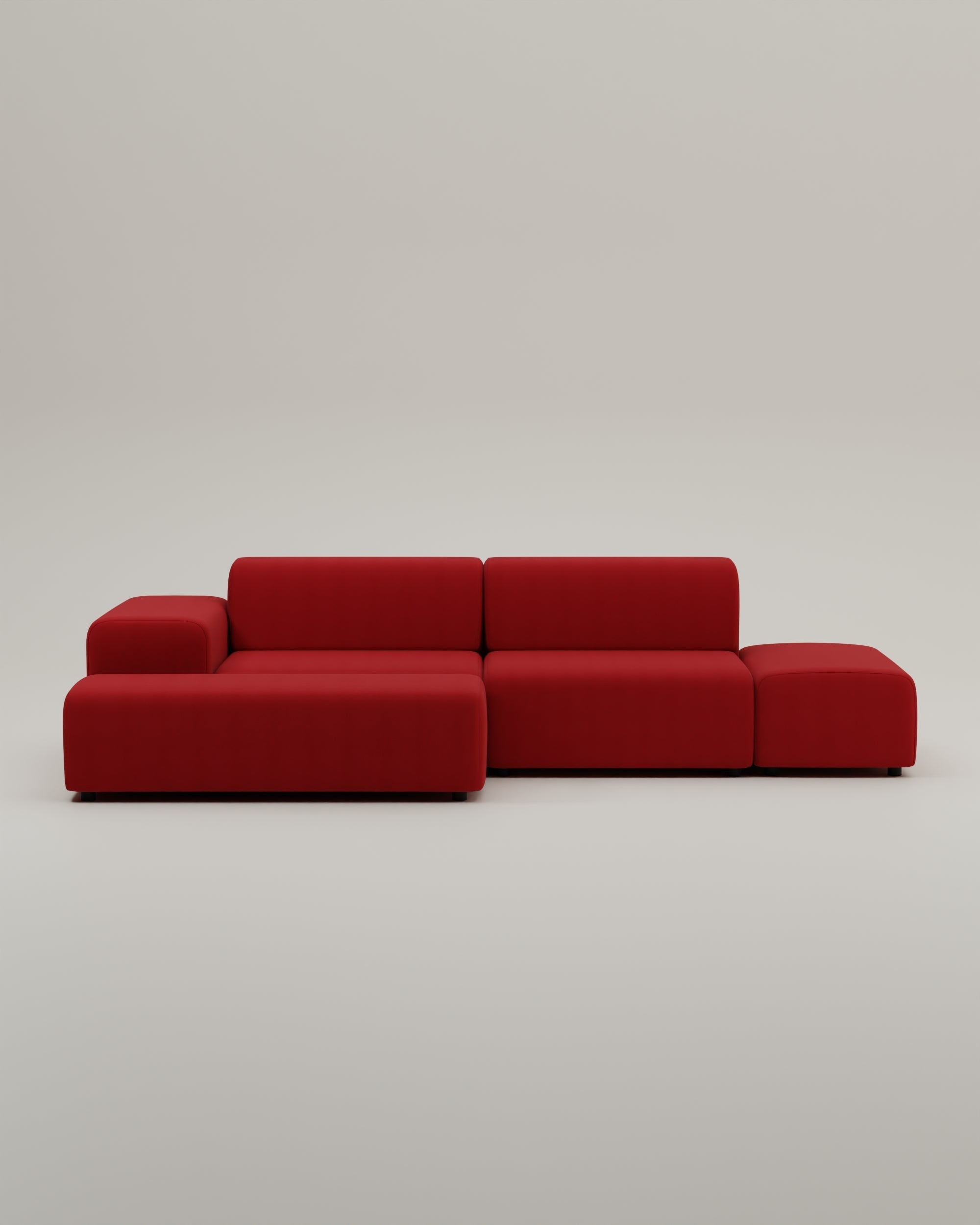 Canapé d'angle modulable 4 places Nina avec fonction couchage