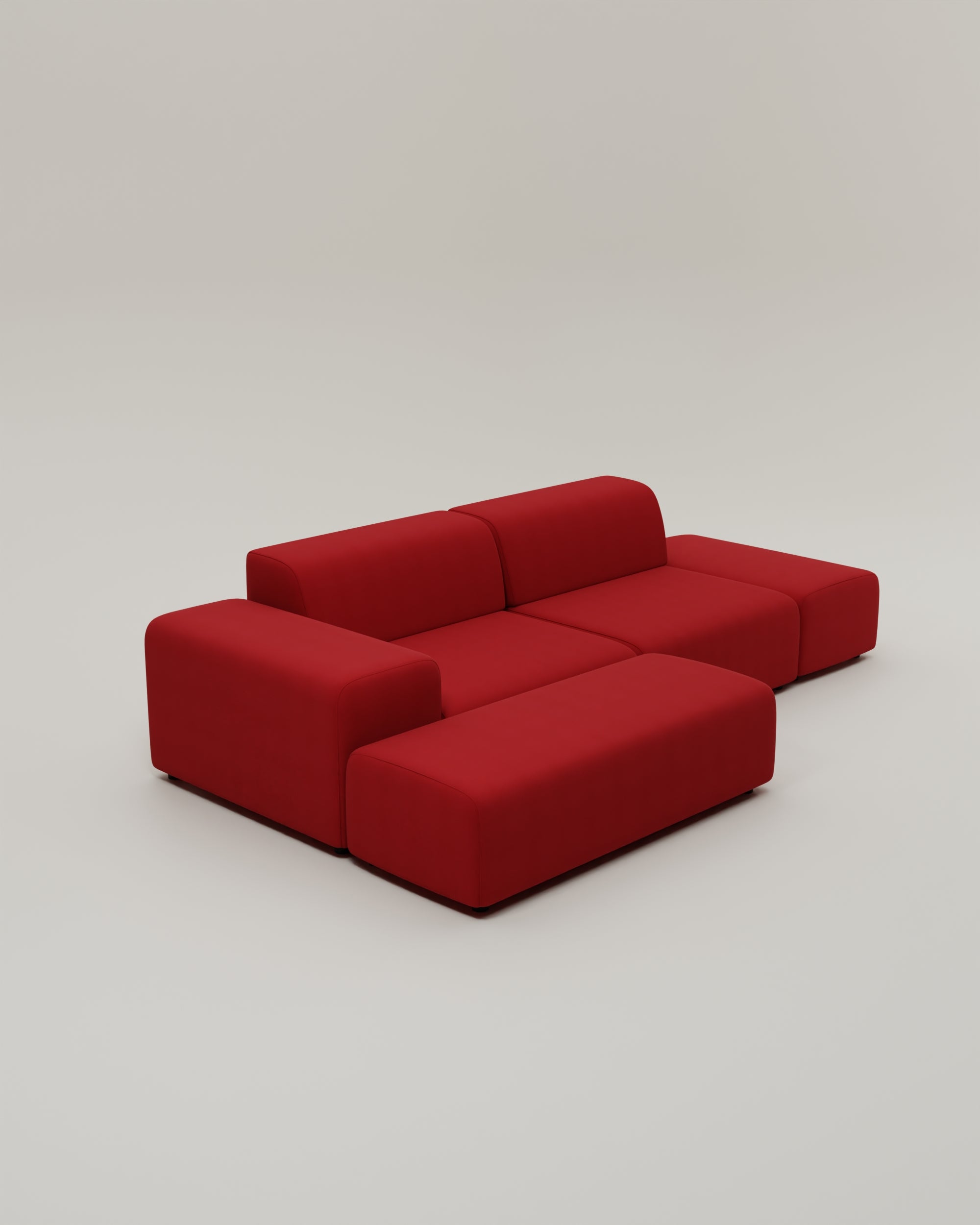Canapé d'angle modulable 4 places Nina avec fonction couchage