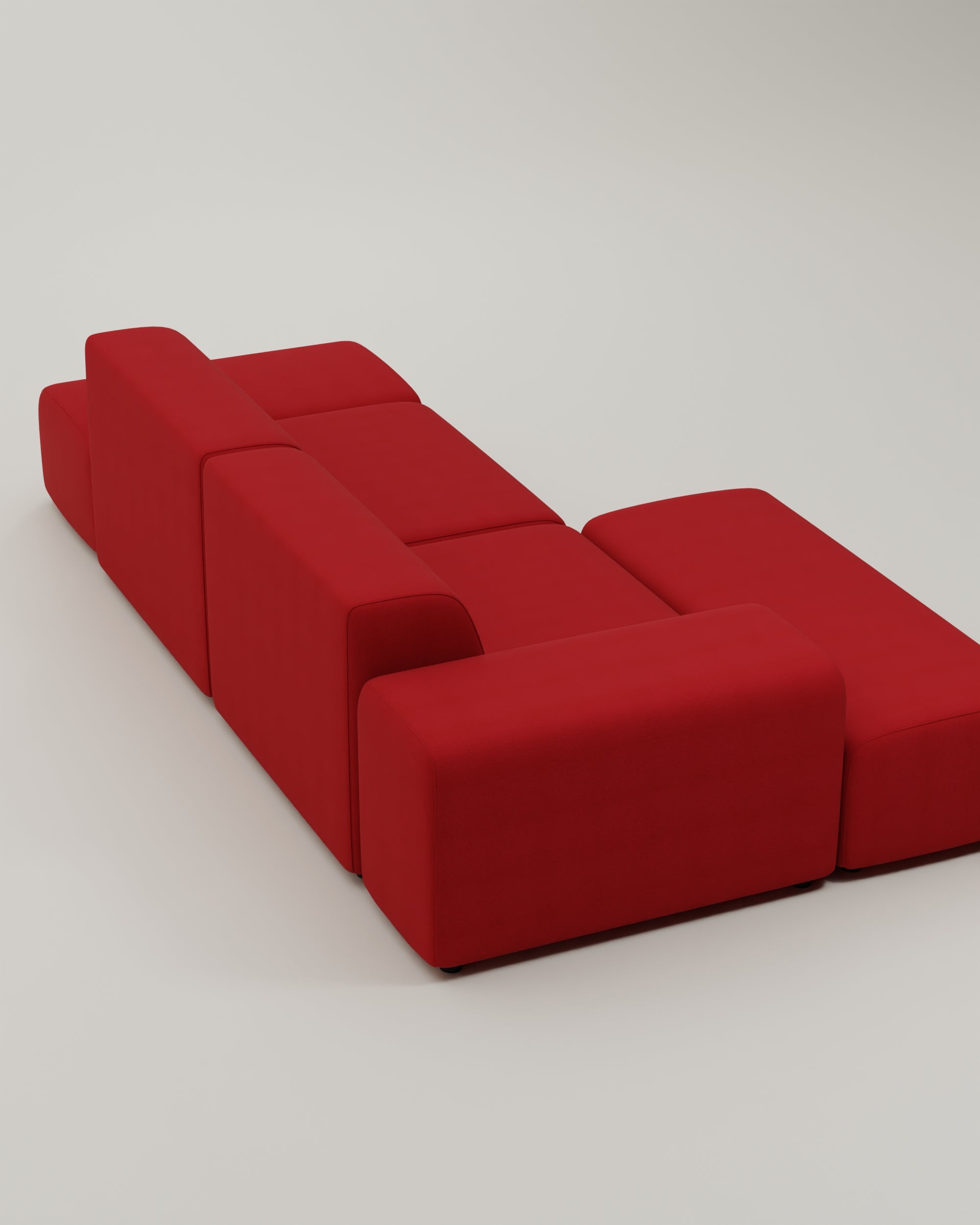 Canapé d'angle modulable 4 places Nina avec fonction couchage